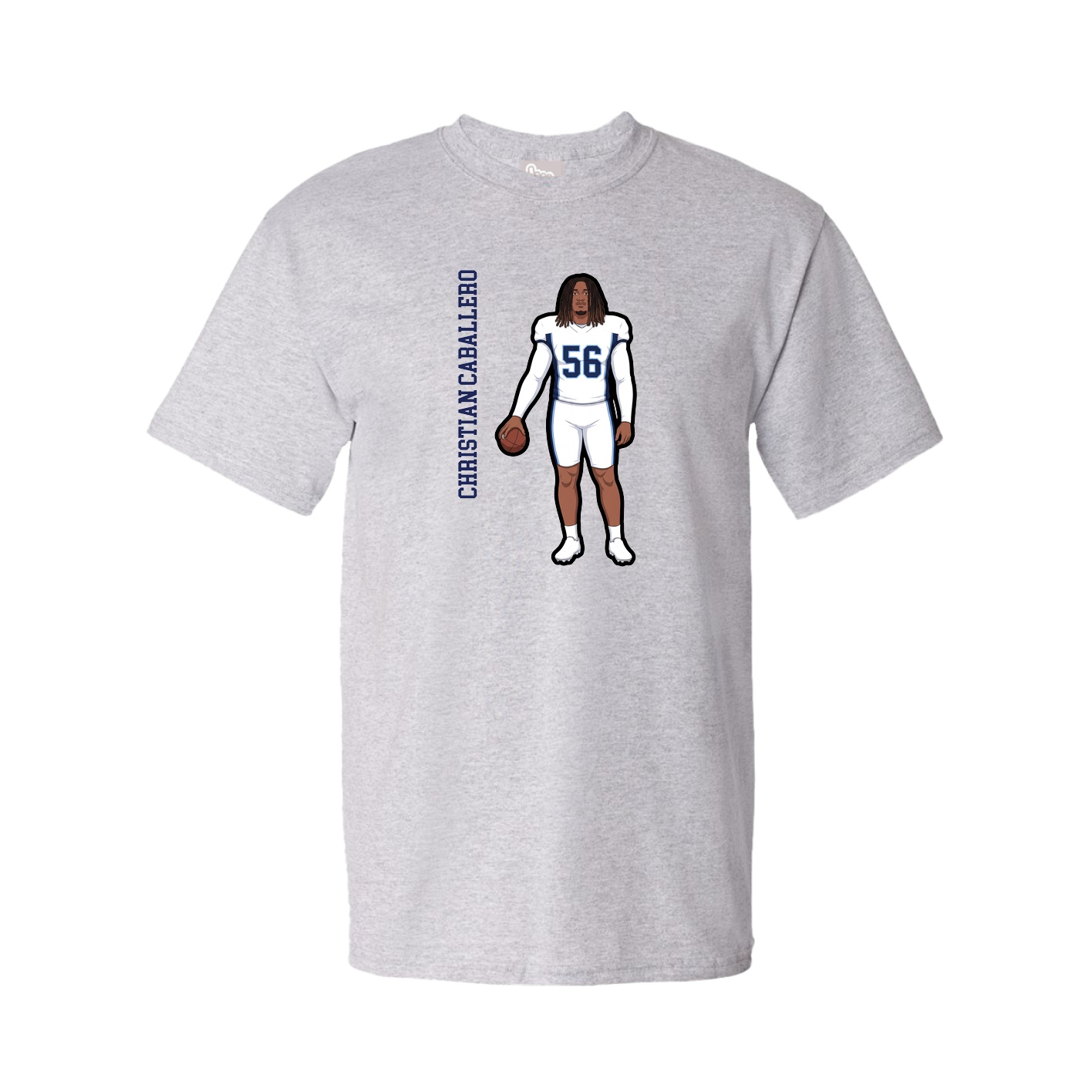 Tee — Name Vertical in Grey