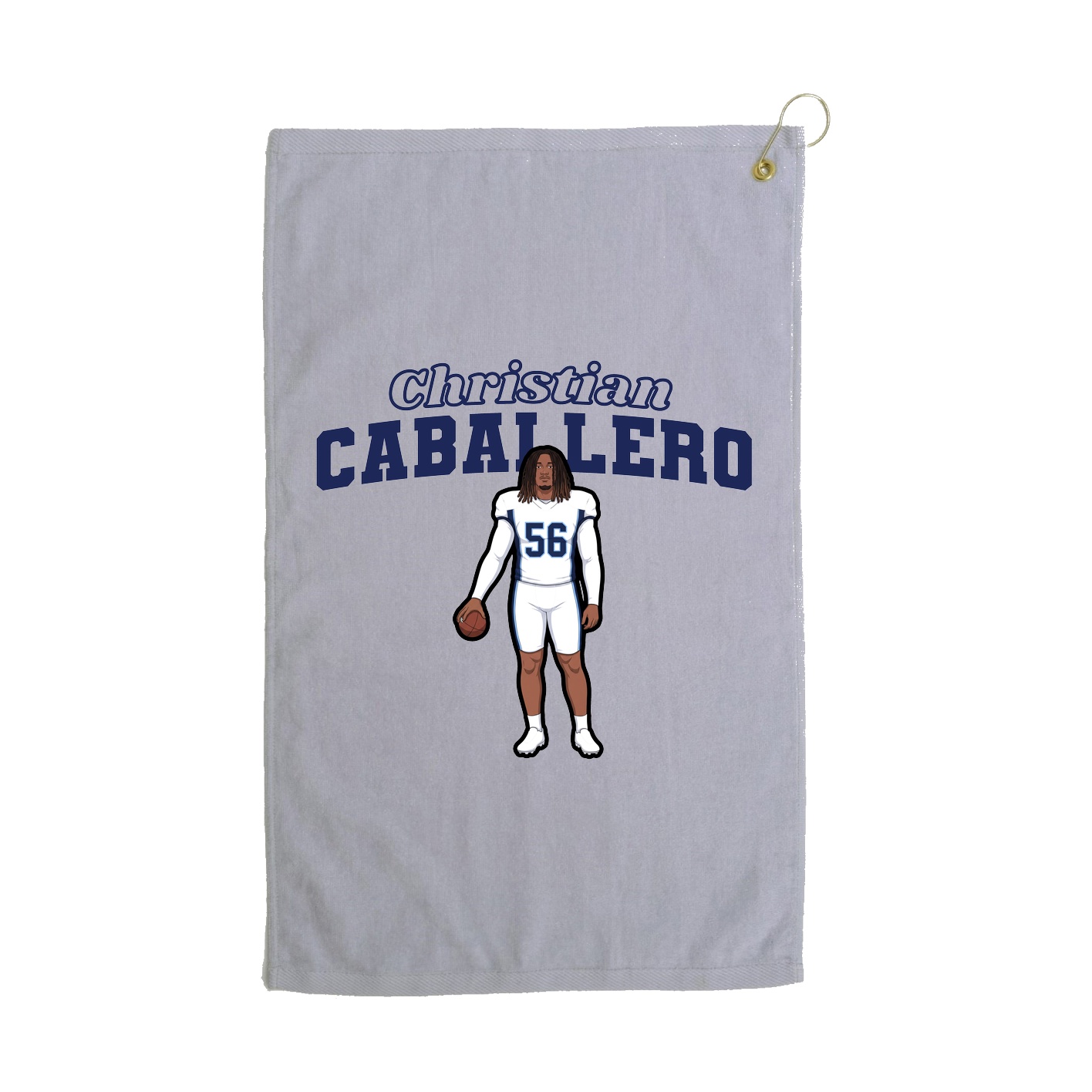 Golf Towel — Name Arch in Grey
