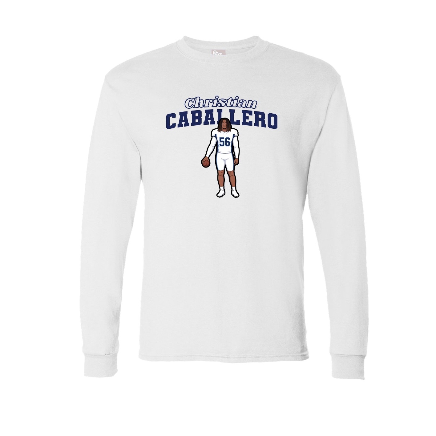 Long Sleeve Tee — Name Arch in White