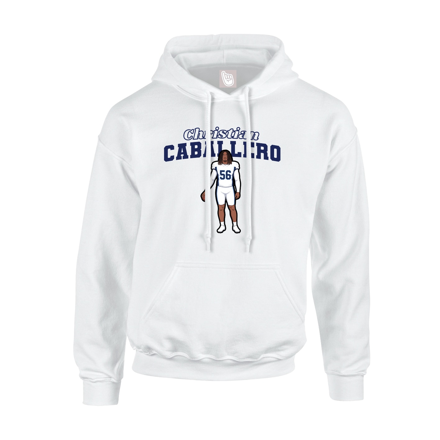 Youth Hoodie — Name Arch in White