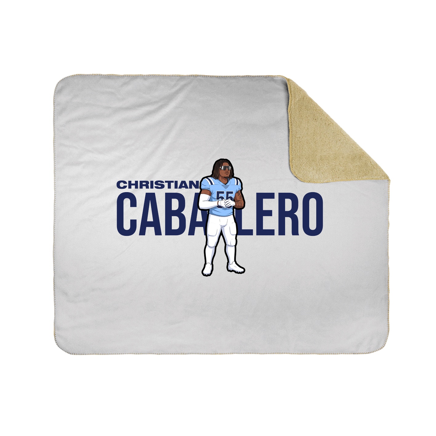 Throw Blanket — Player Name in White