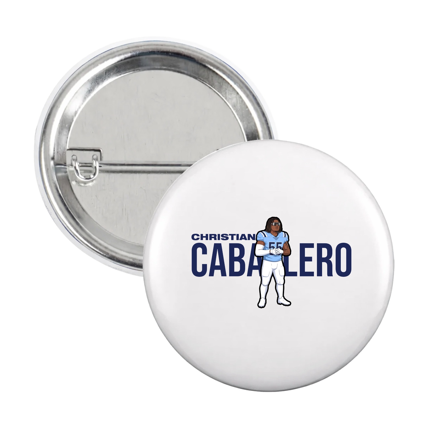 Game Day Button — Player Name in White