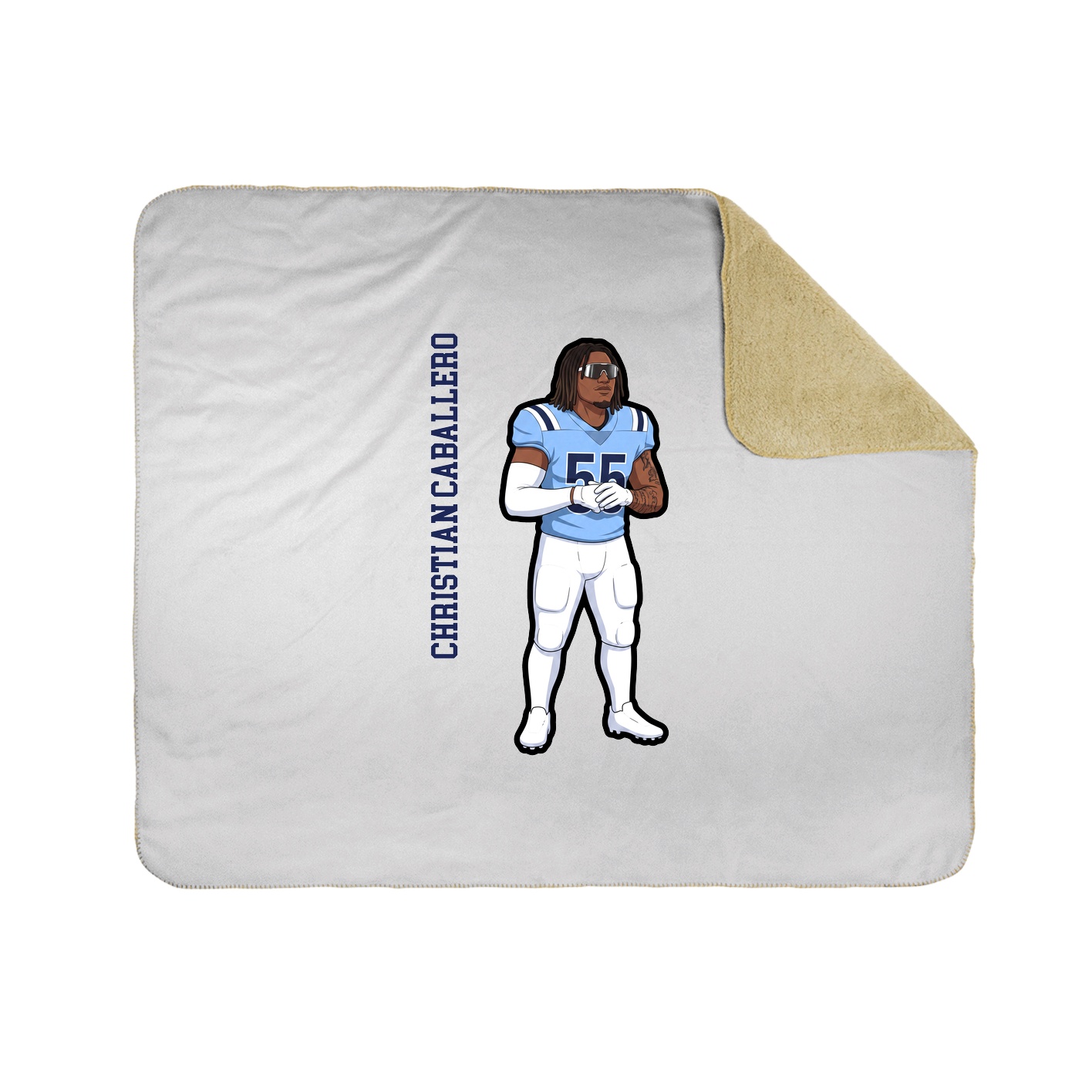 Throw Blanket — Name Vertical in White