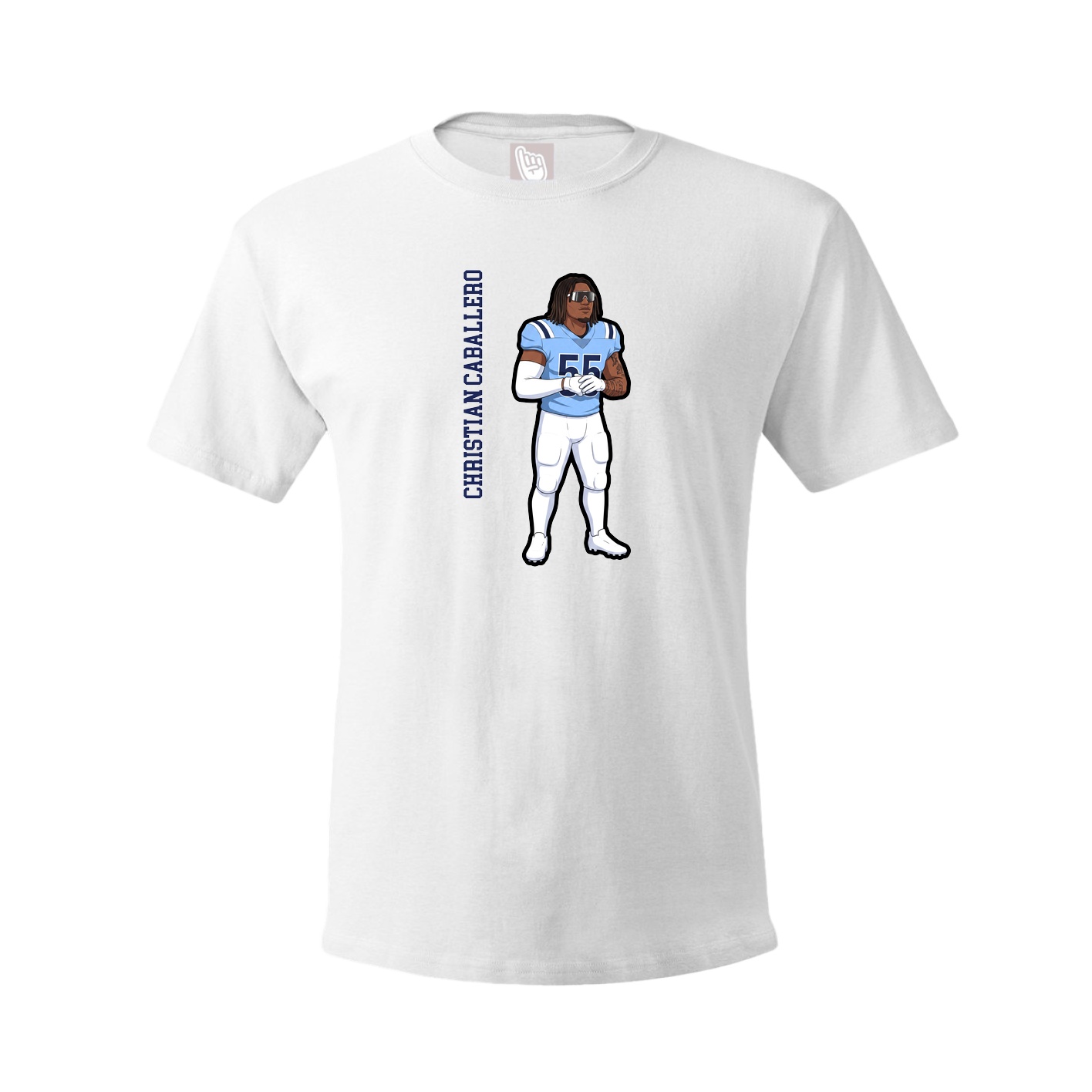 Youth Tee — Name Vertical in White