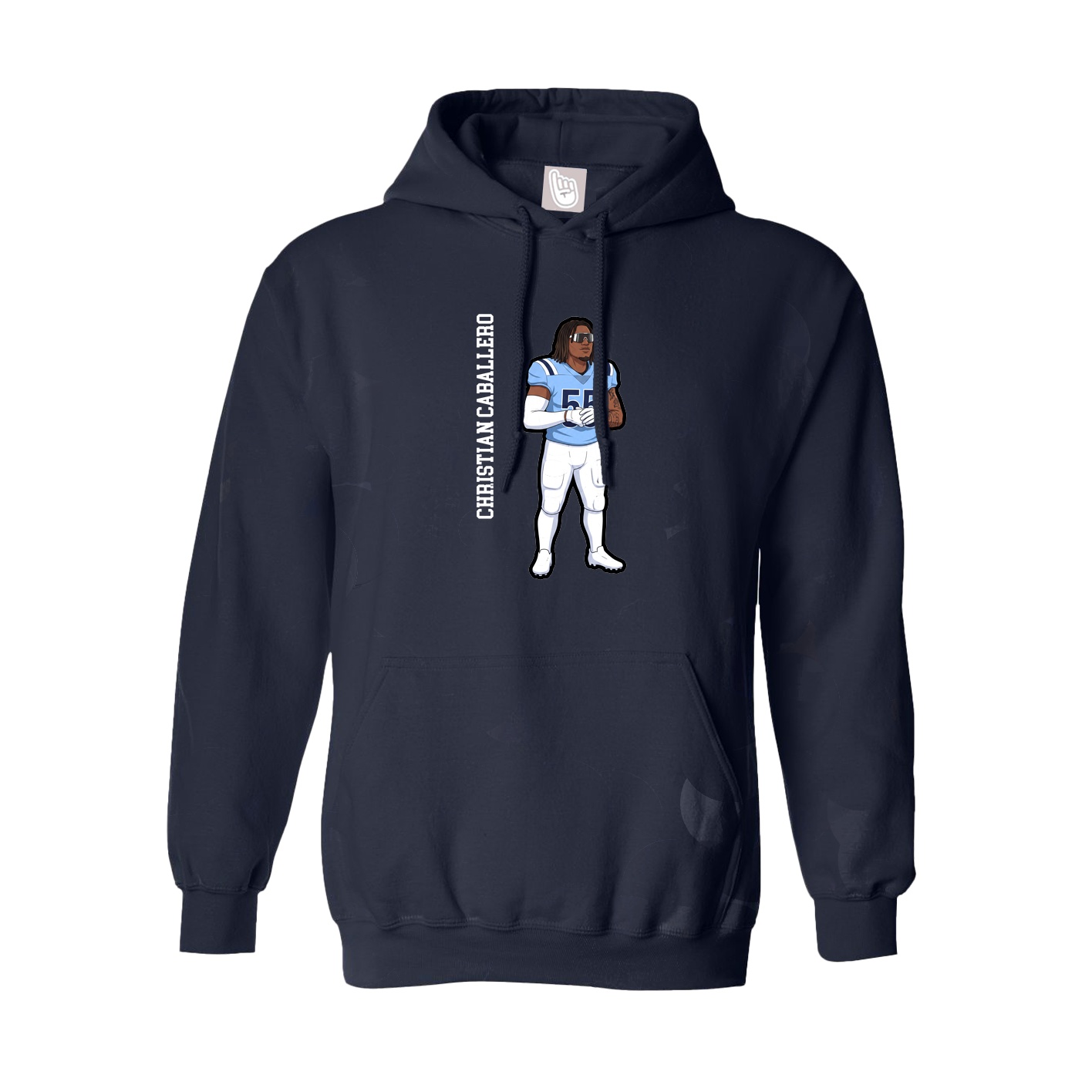 Youth Hoodie — Name Vertical in Navy