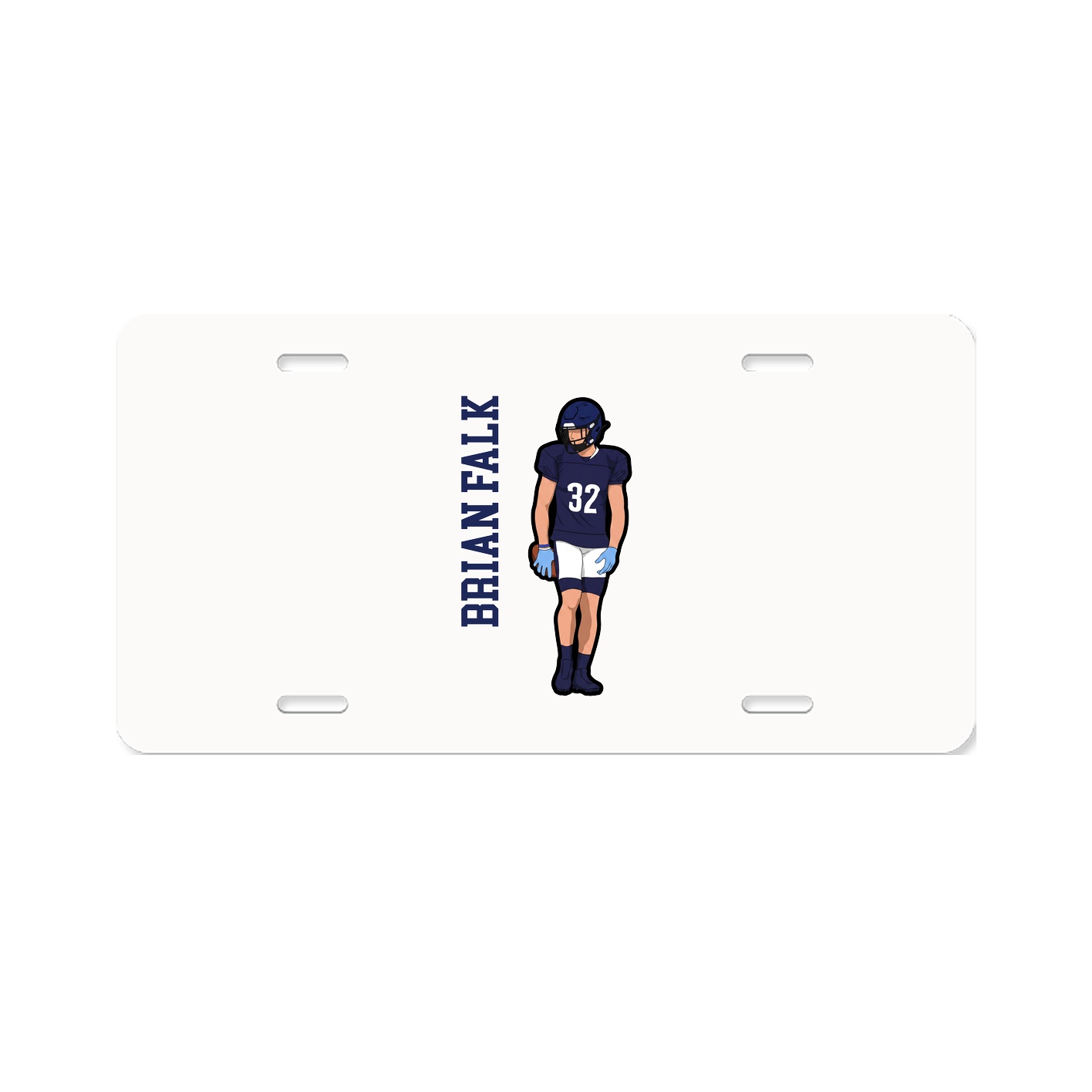 License Plate — Name Vertical in Classic