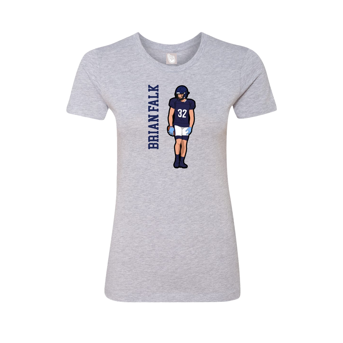 Fitted Women's Tee — Name Vertical in Grey