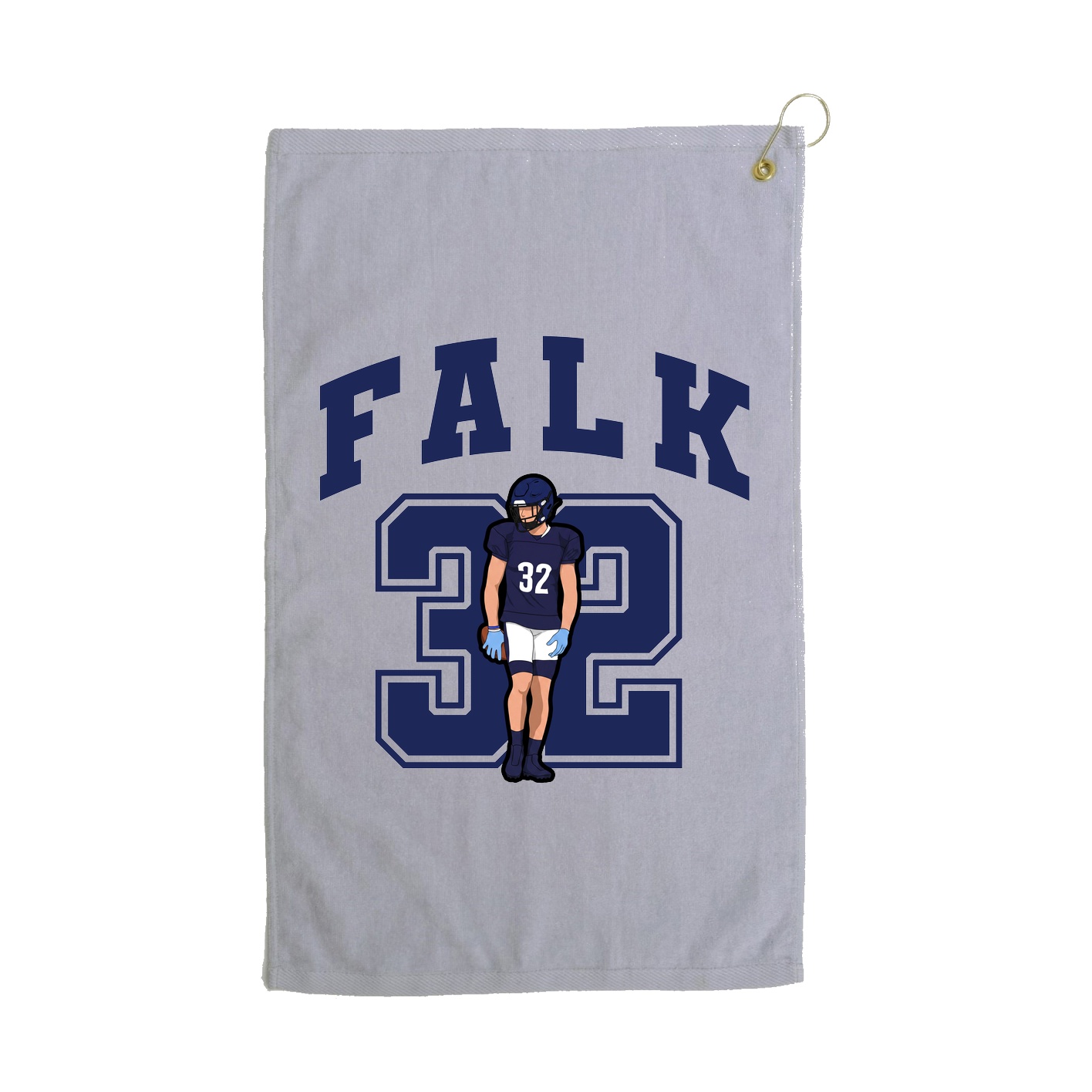 Golf Towel — Number in Grey