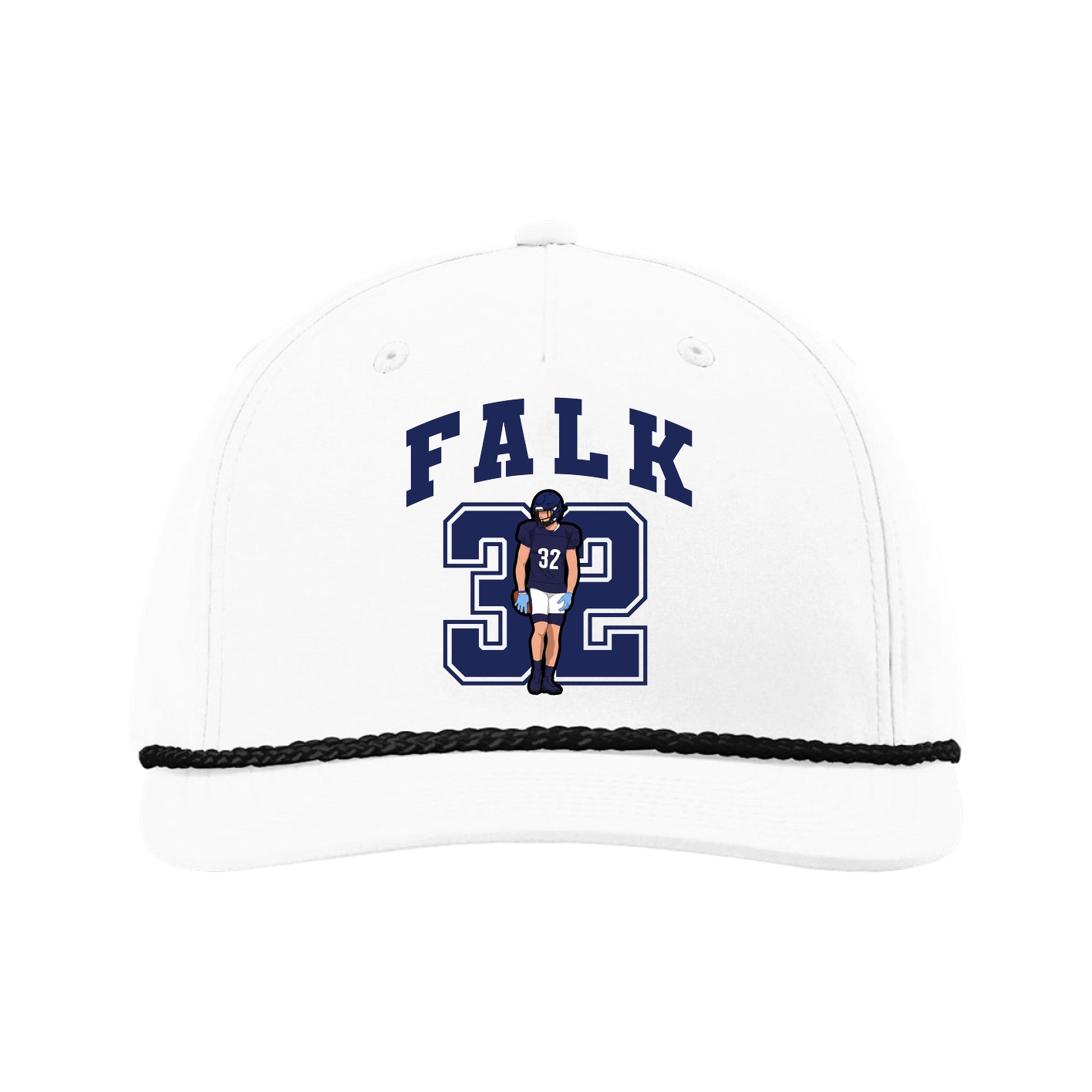 Five-Panel Classic Rope Cap — Number in White