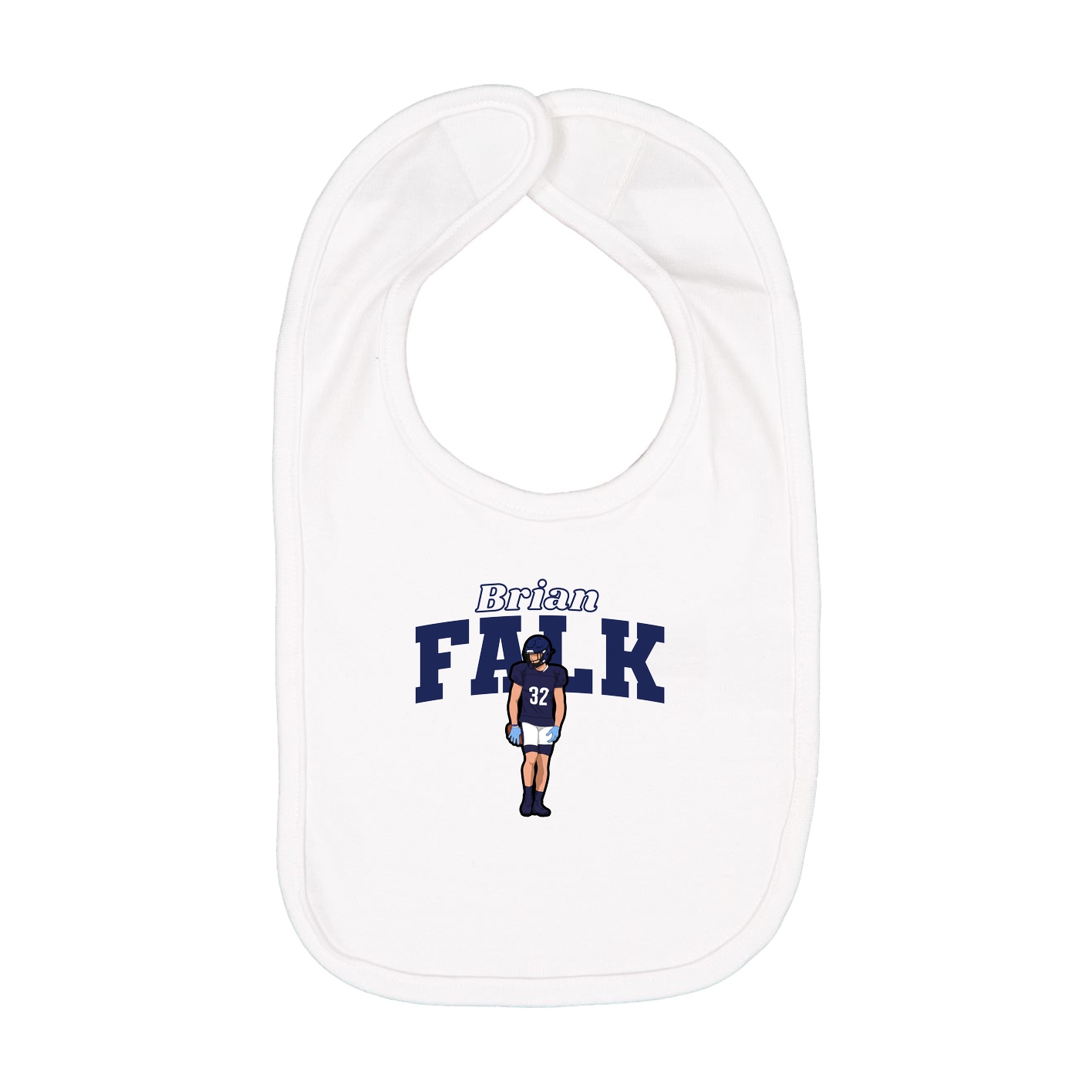 Infant Bib — Name Arch in White