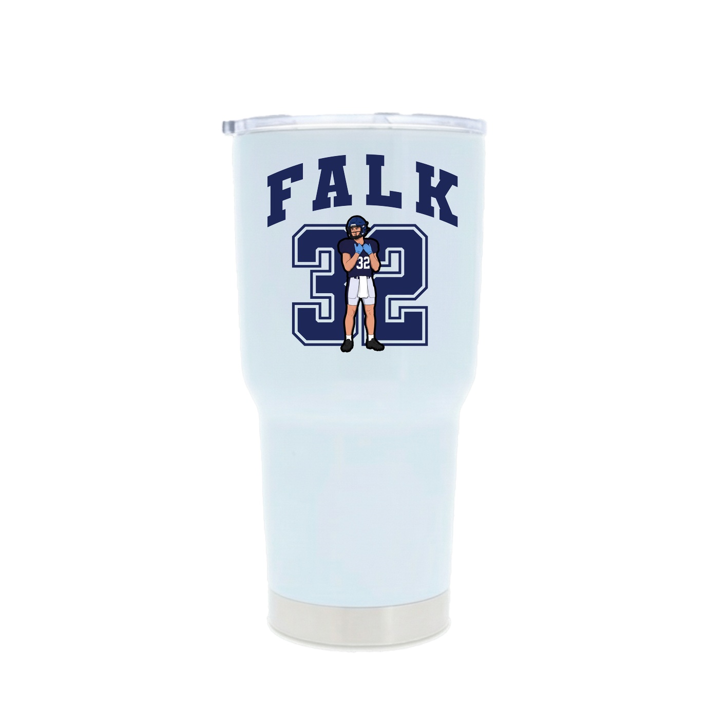 30oz Stainless Steel Tumbler — Number in White