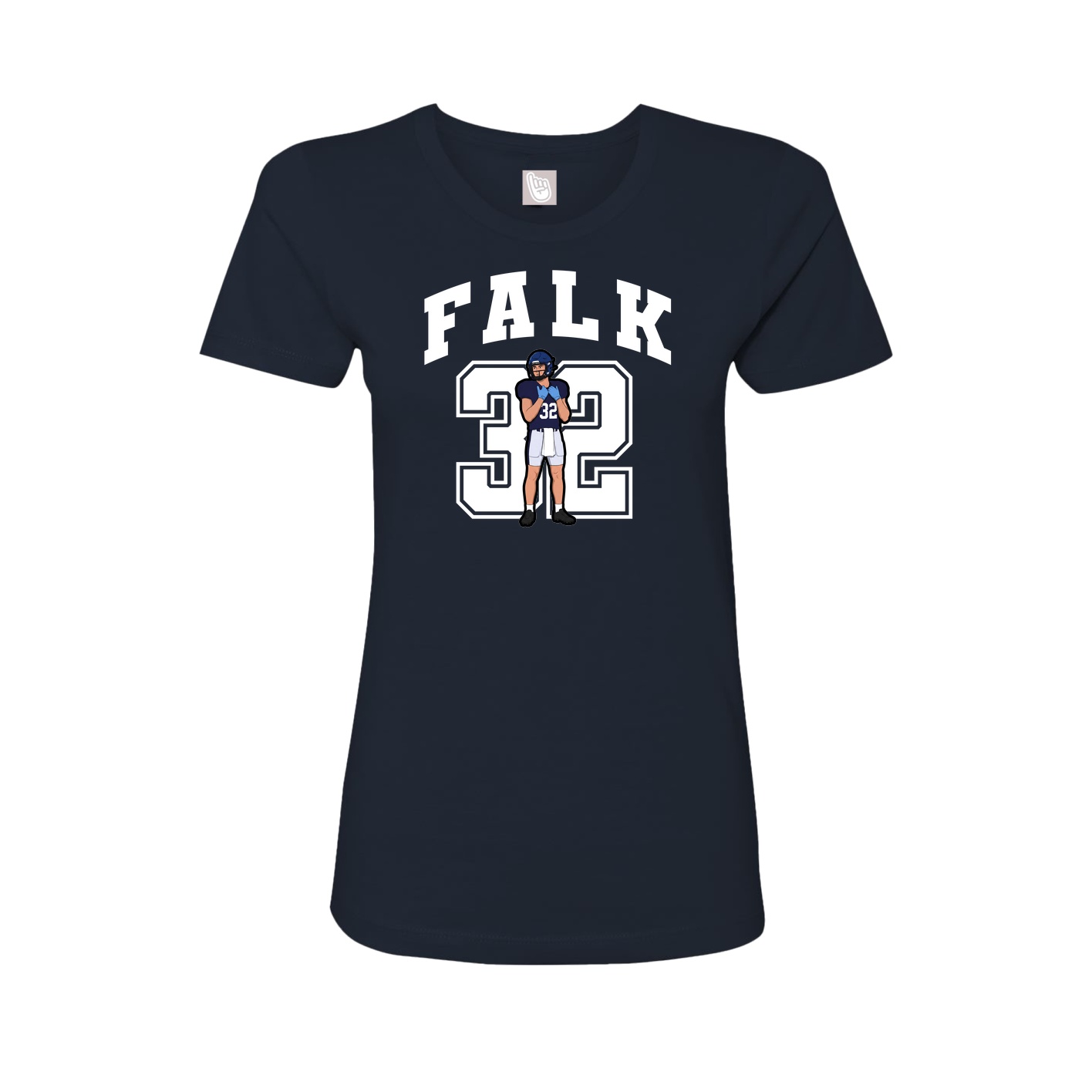 Fitted Women's Tee — Number in Navy