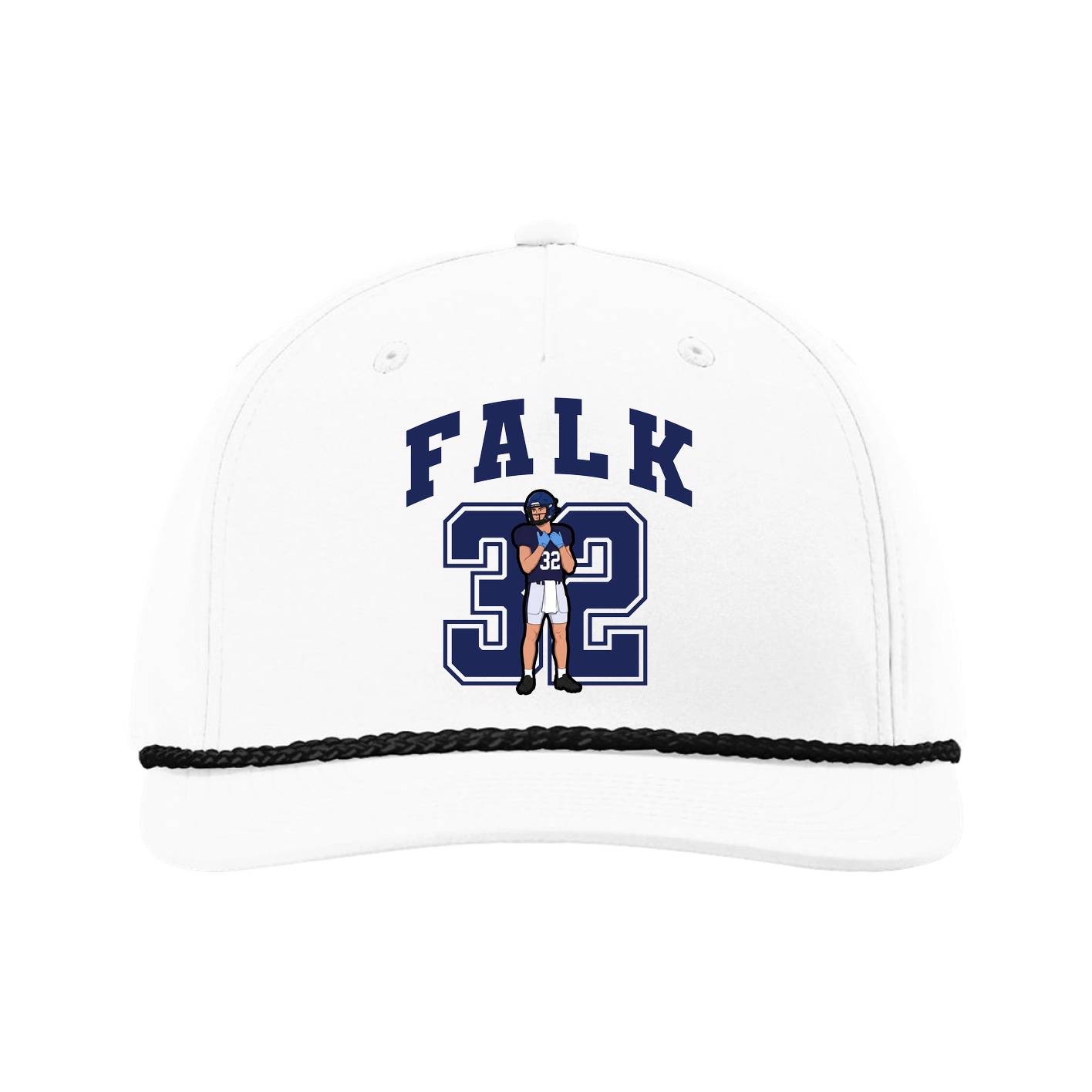 Five-Panel Classic Rope Cap — Number in White