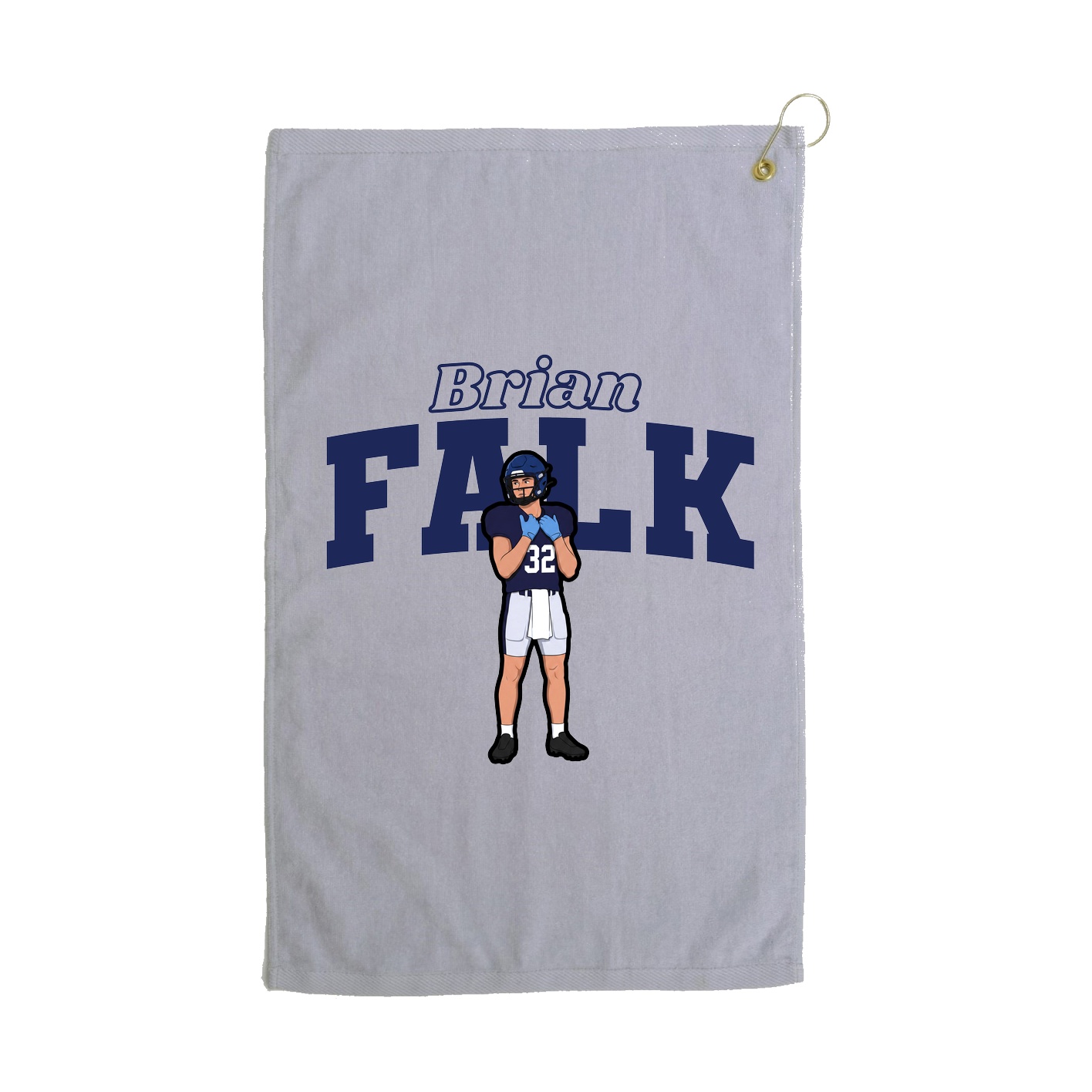 Golf Towel — Name Arch in Grey