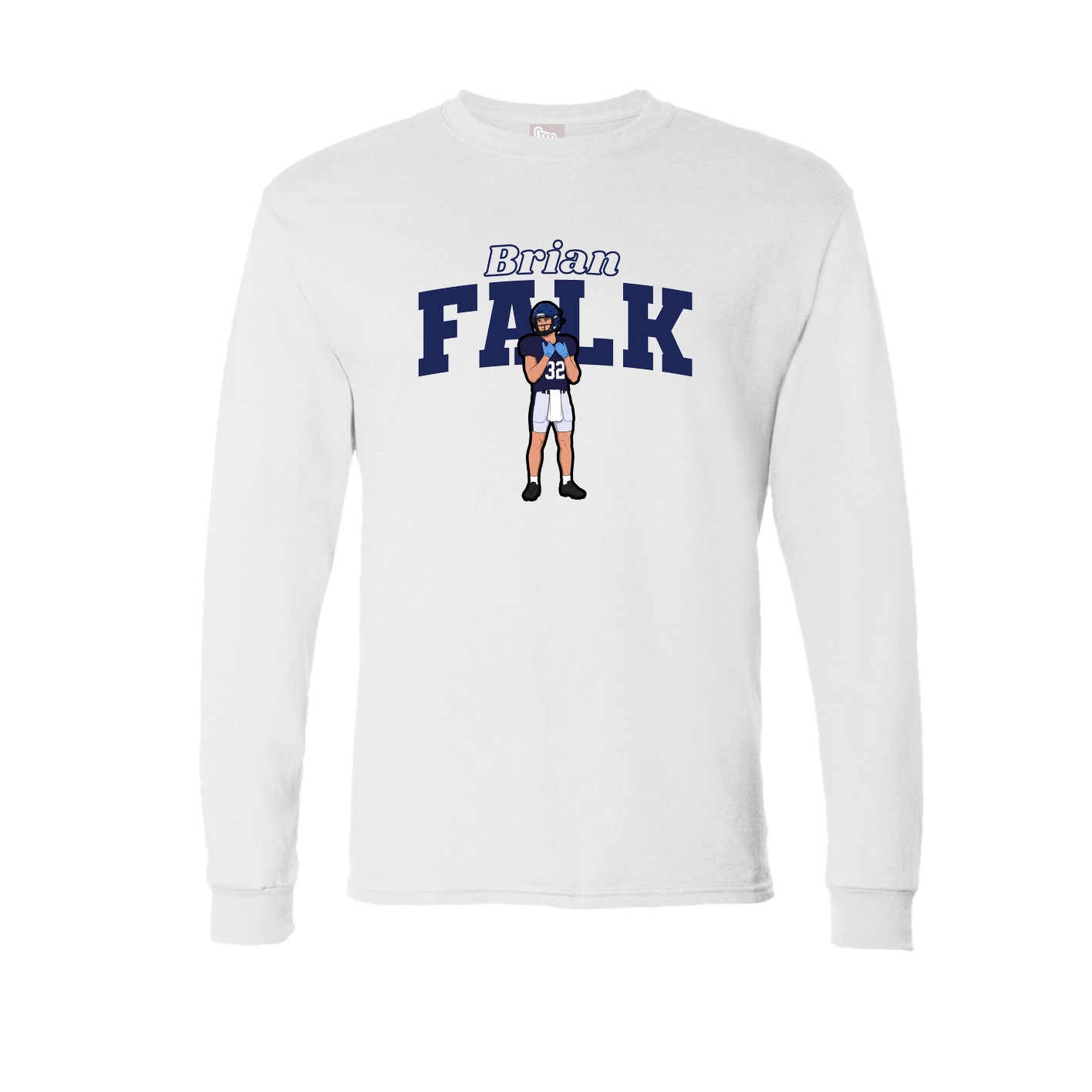 Long Sleeve Tee — Name Arch in White
