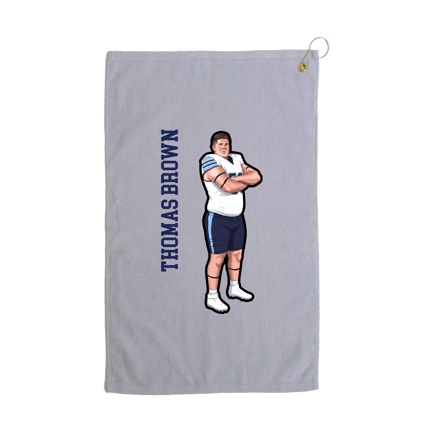 Golf Towel — Name Vertical in Grey