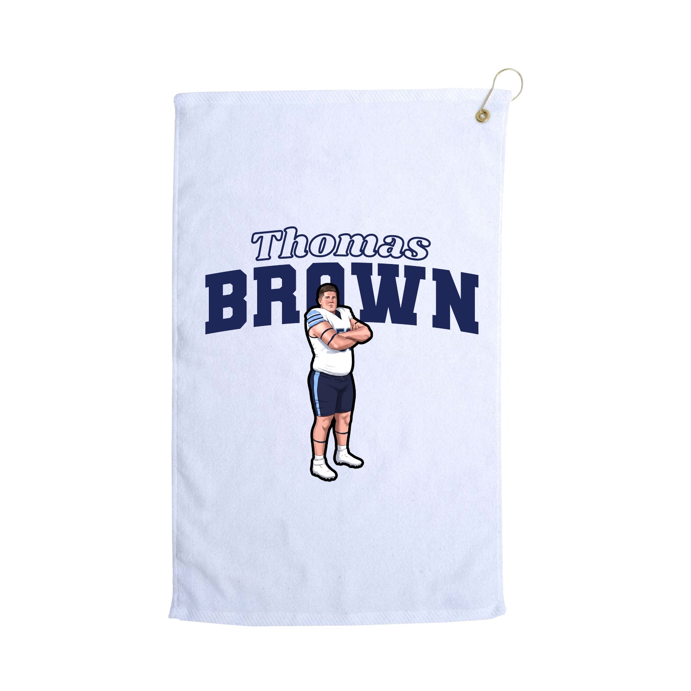Golf Towel — Name Arch in White