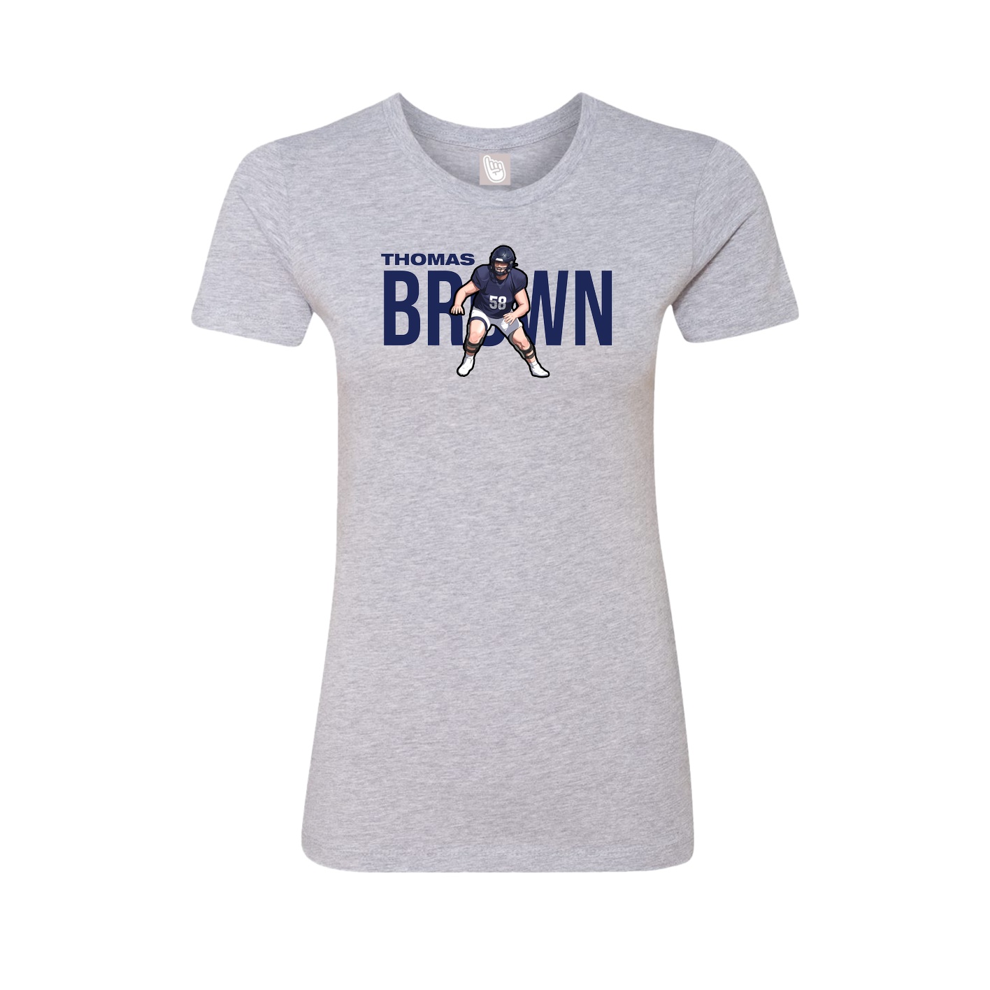 Fitted Women's Tee — Player Name in Grey