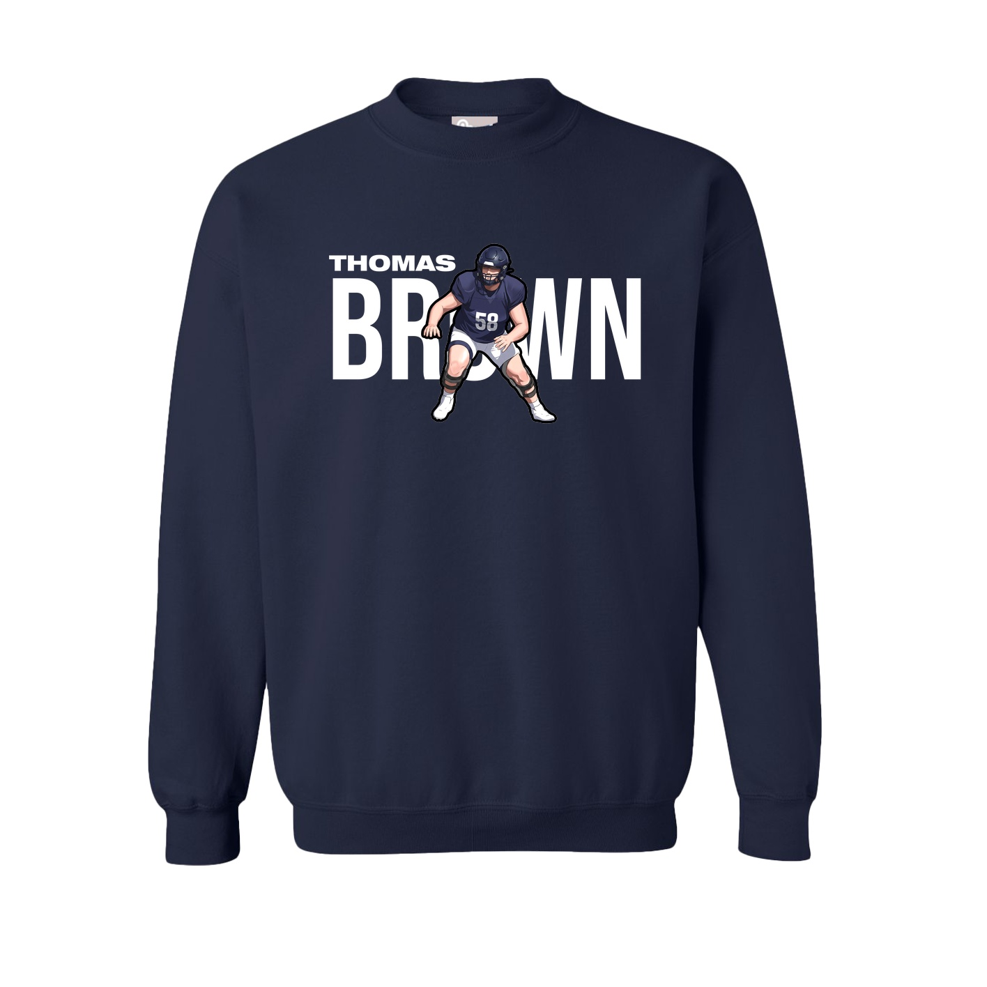 Fleece Crew — Player Name in Navy