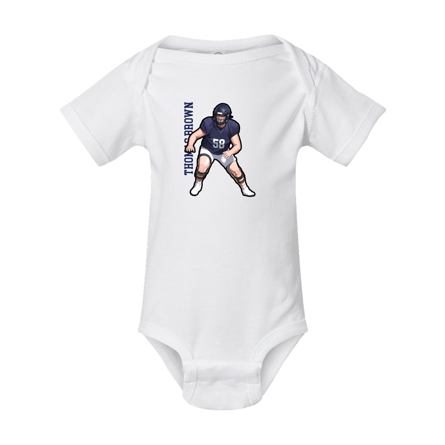 Baby Onesie — Name Vertical in White