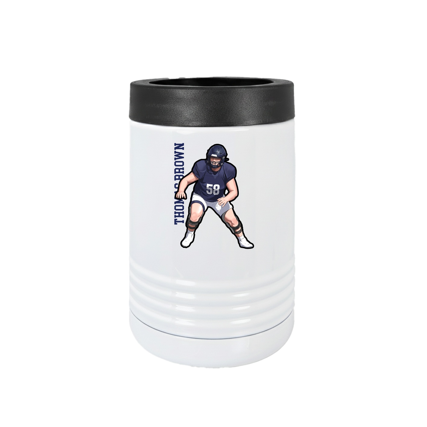 Beverage Holder — Name Vertical in White