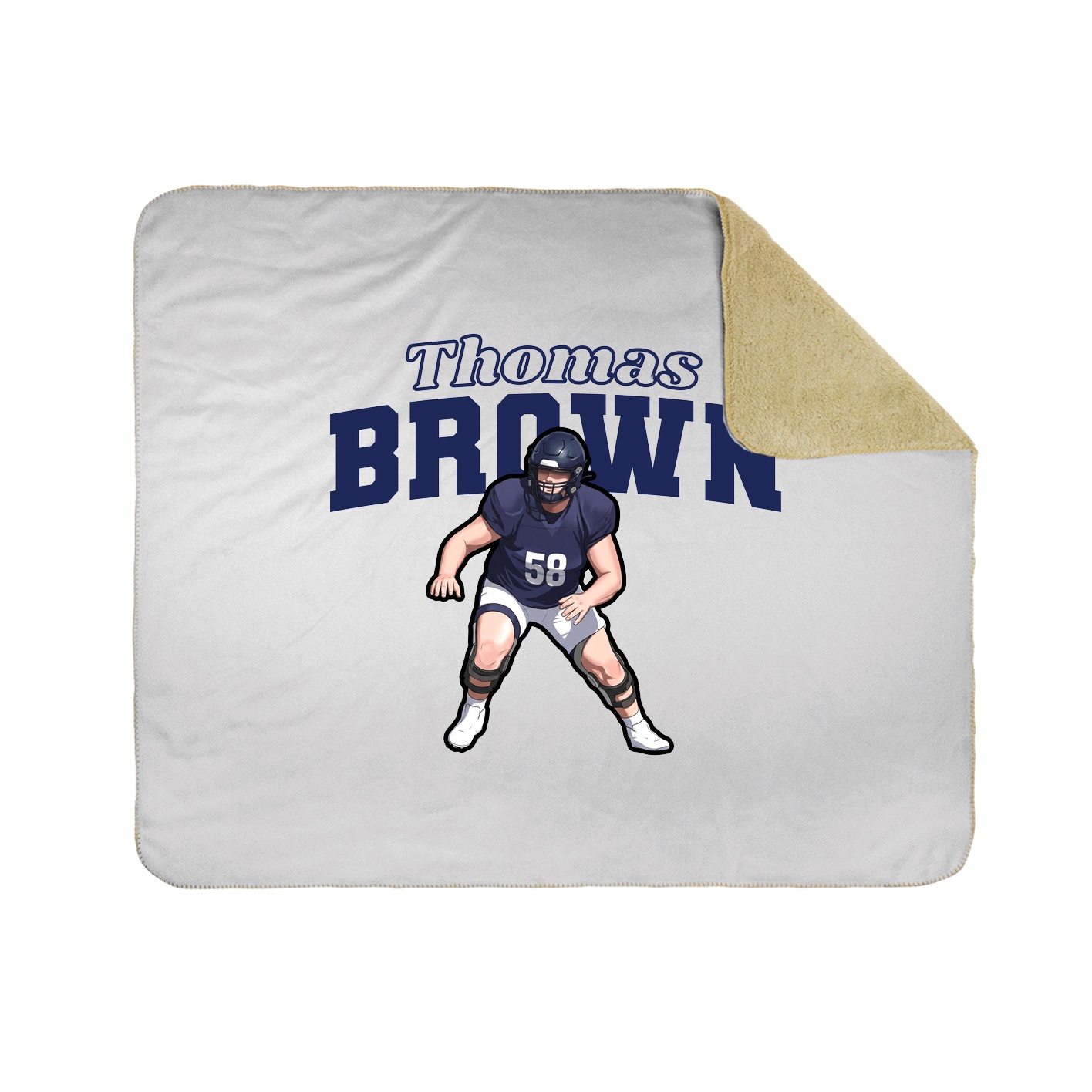 Throw Blanket — Name Arch in White