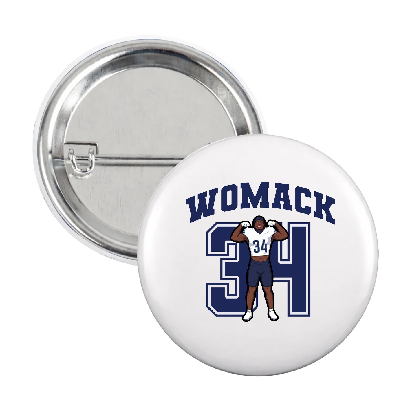 Game Day Button — Number in White