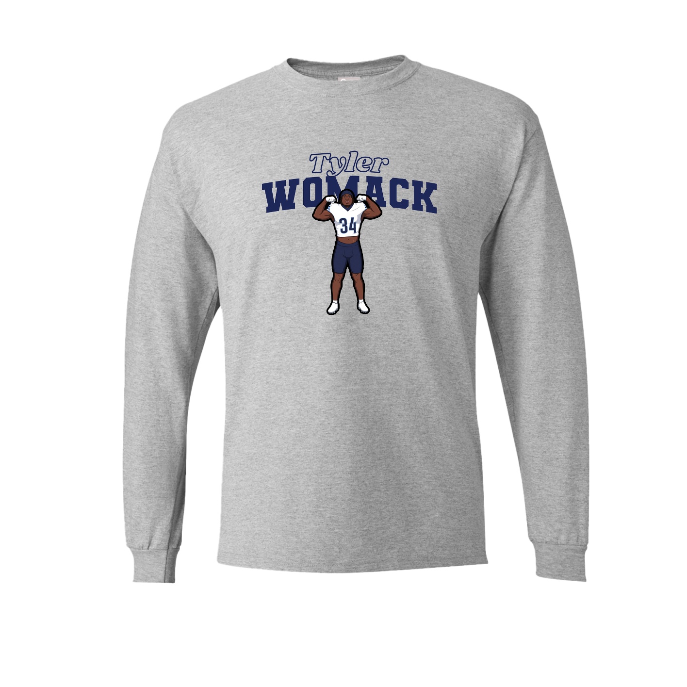 Long Sleeve Tee — Name Arch in Grey