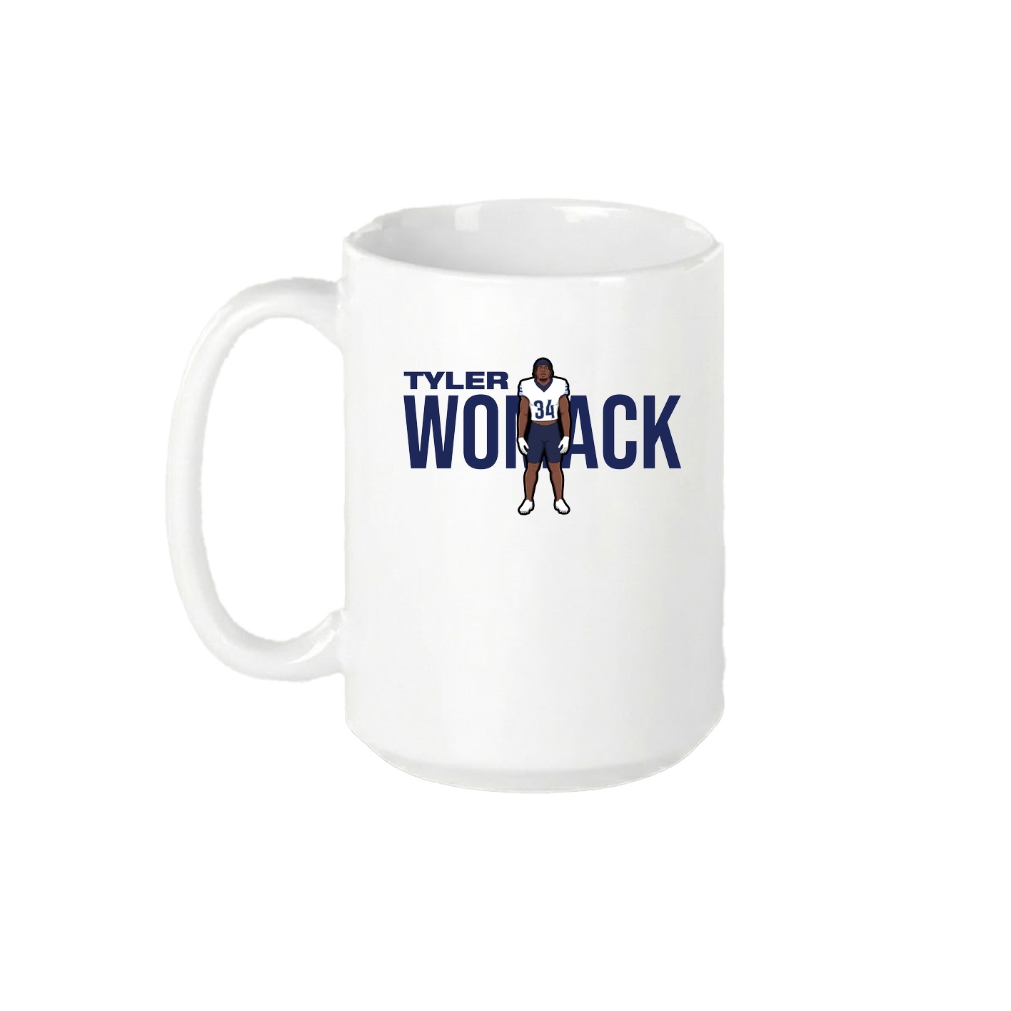 15oz Coffee Mug — Player Name in White