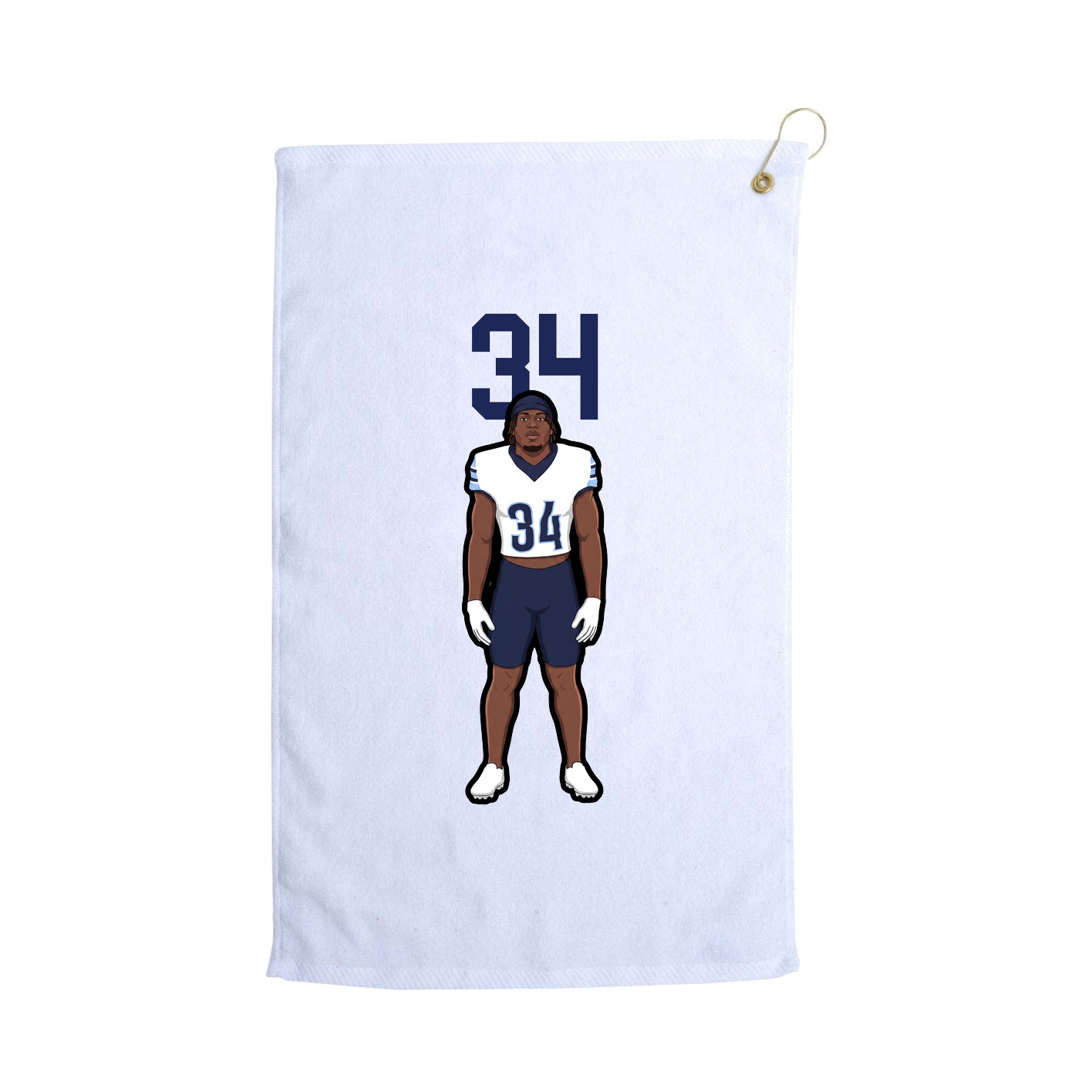 Golf Towel — Number Top in White