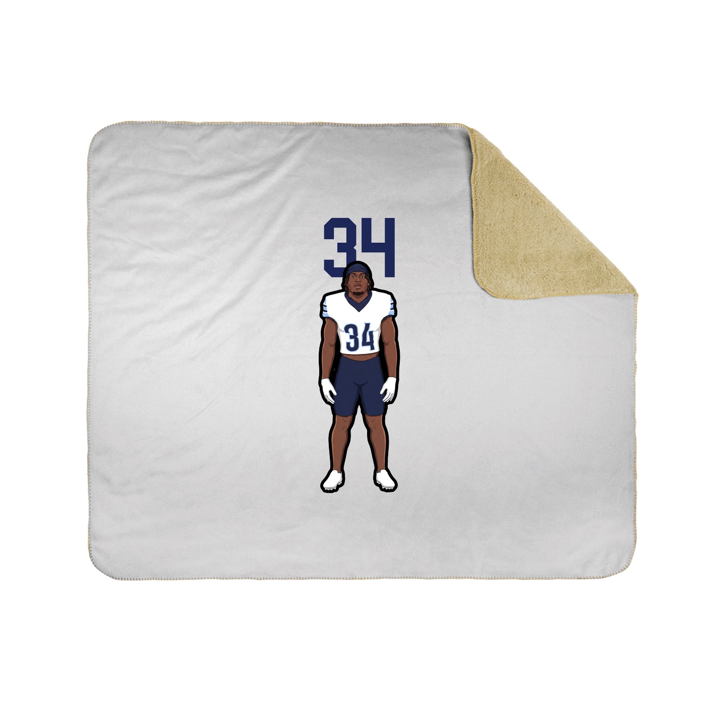 Throw Blanket — Number Top in White