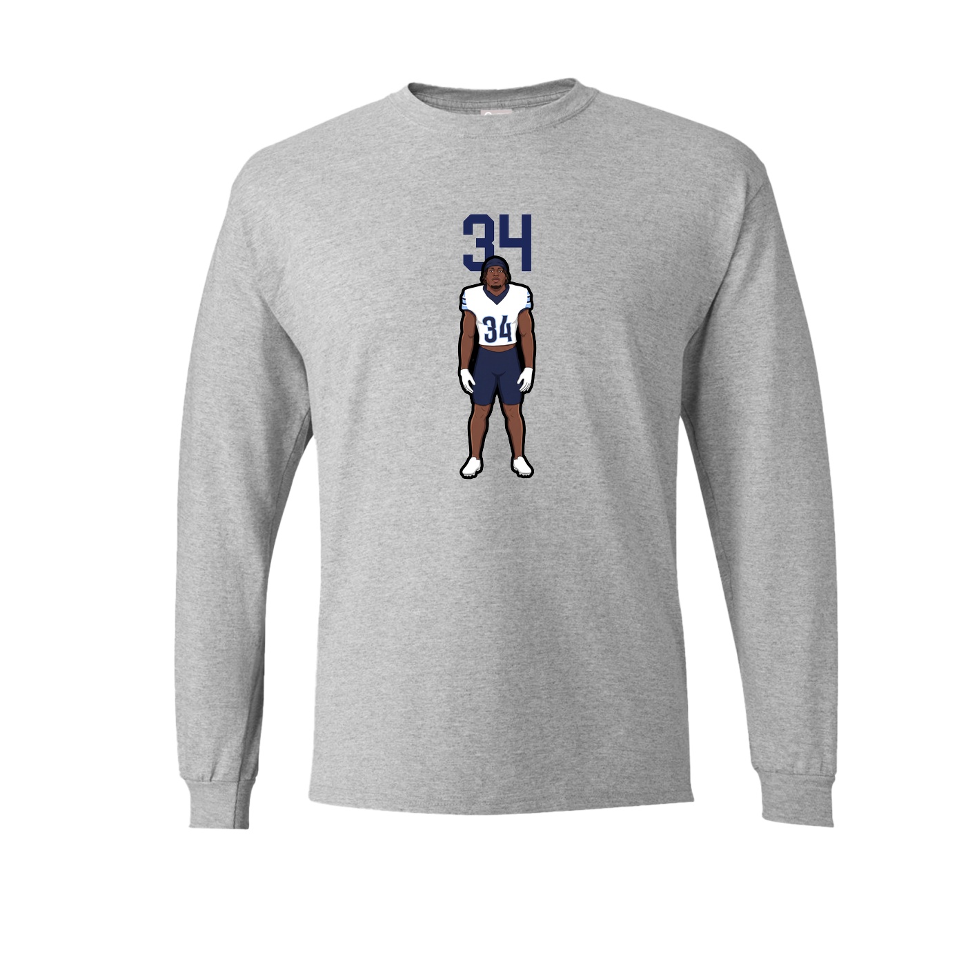 Long Sleeve Tee — Number Top in Grey