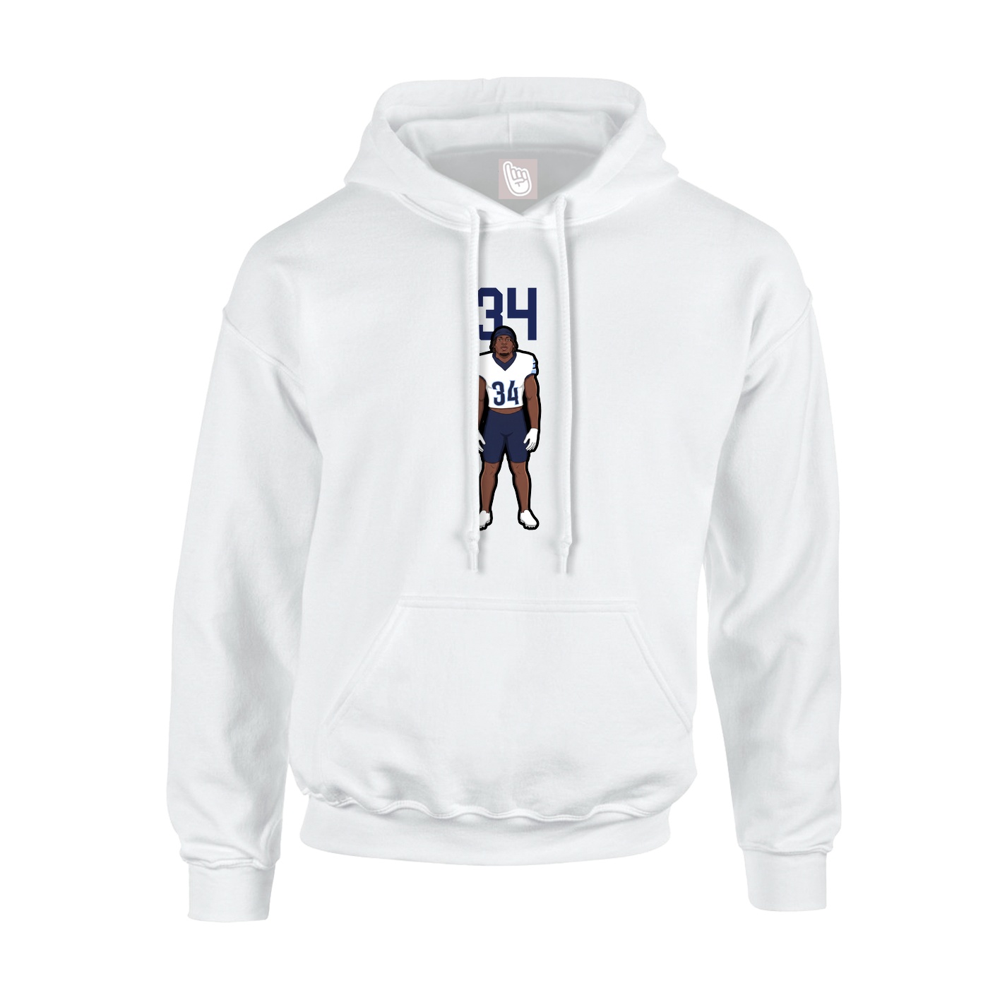 Hoodie — Number Top in White