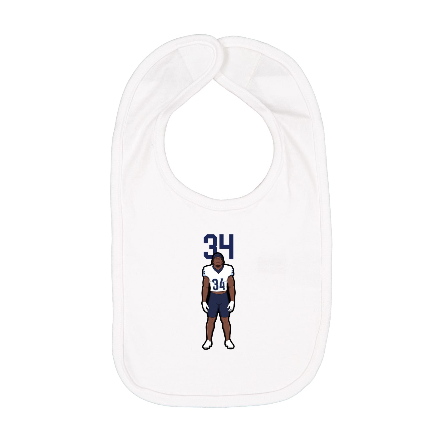 Infant Bib — Number Top in White