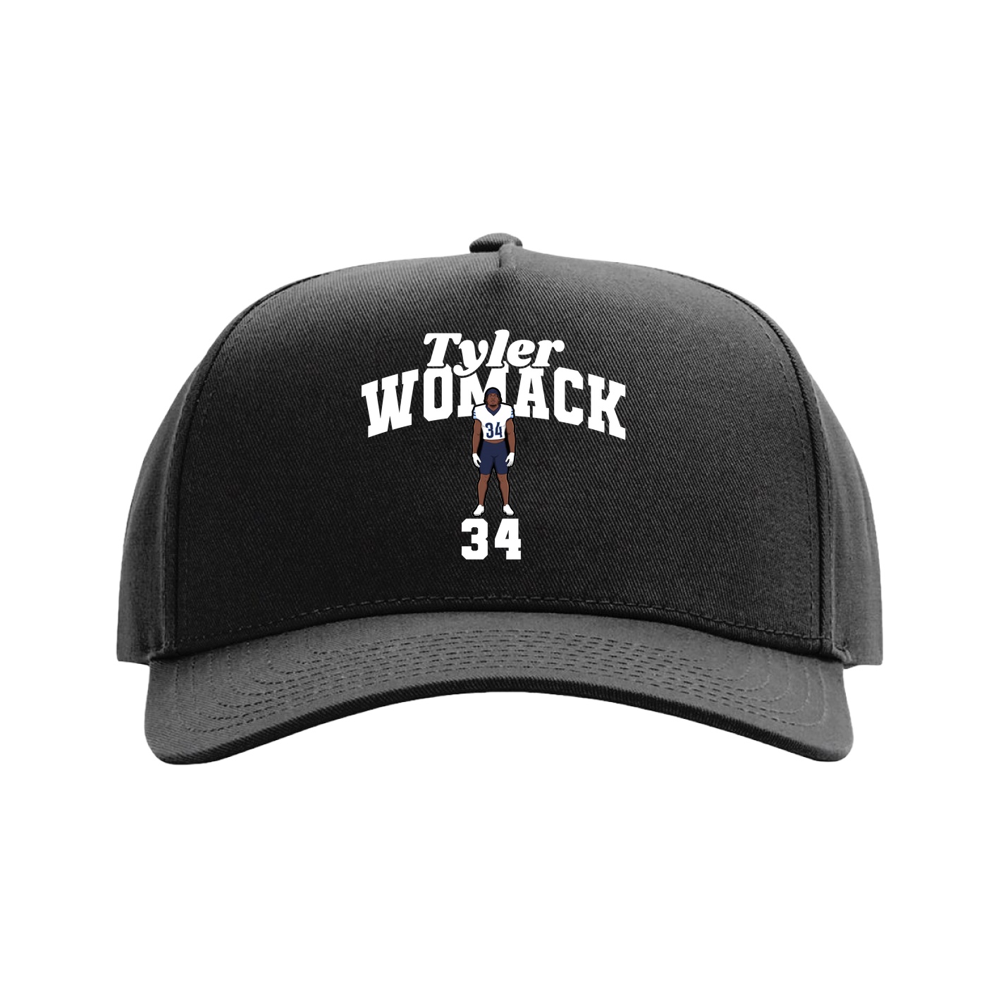 Full Fabric Five-Panel Champ Cap — Signature Arch in Black