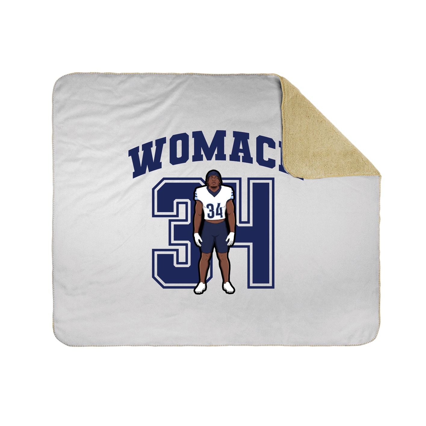 Throw Blanket — Number in White