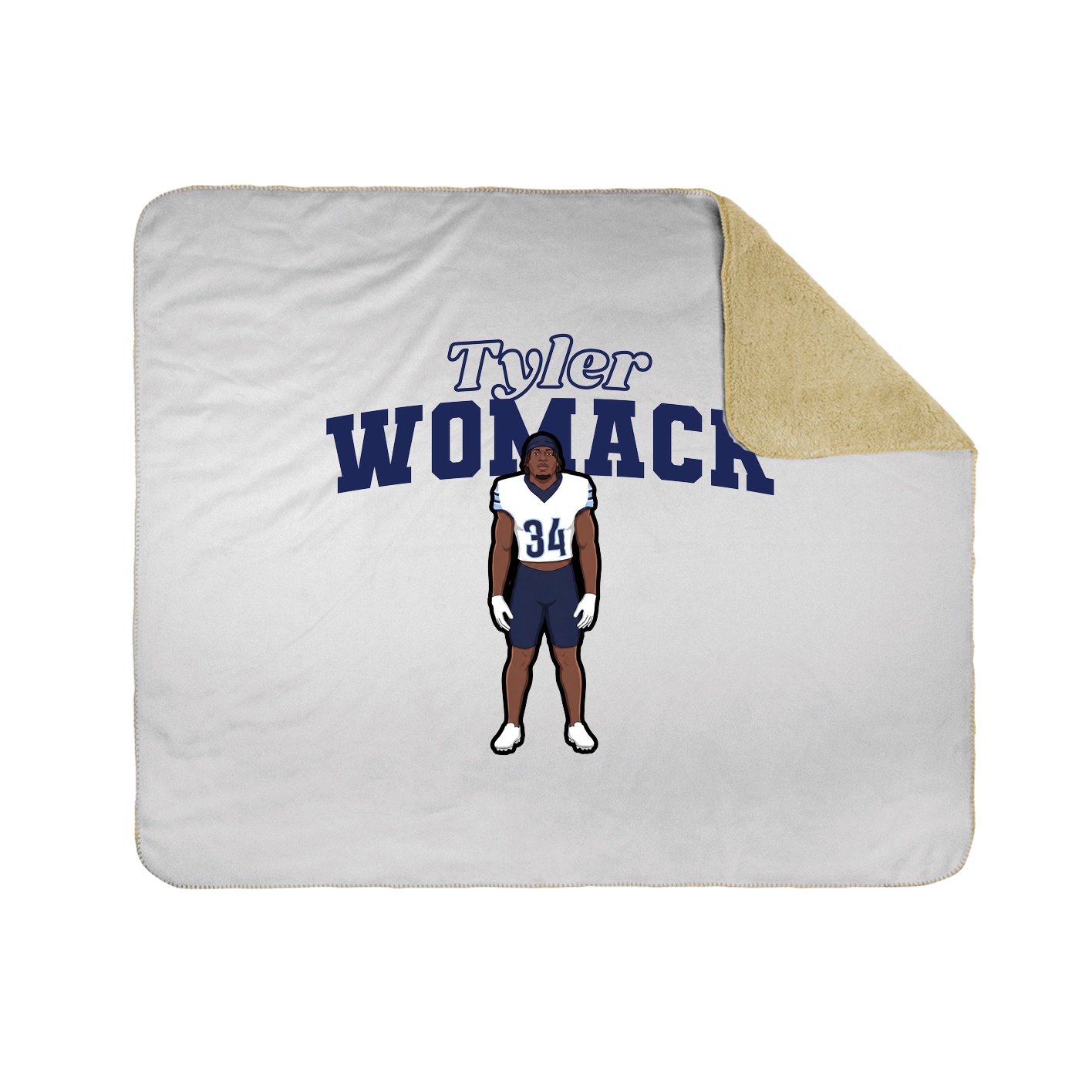 Throw Blanket — Name Arch in White