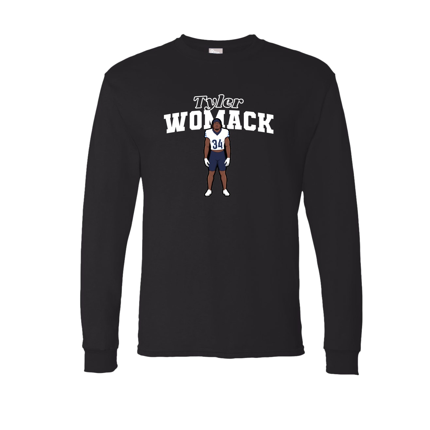 Long Sleeve Tee — Name Arch in Black