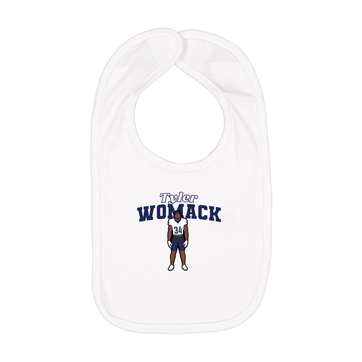 Infant Bib — Name Arch in White