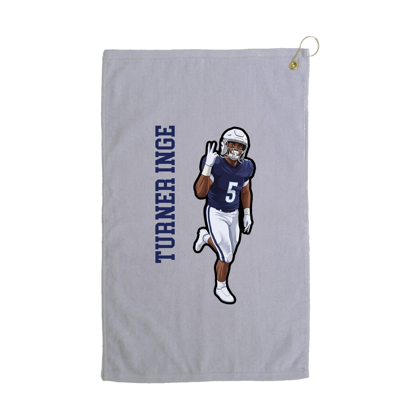 Golf Towel — Name Vertical in Grey