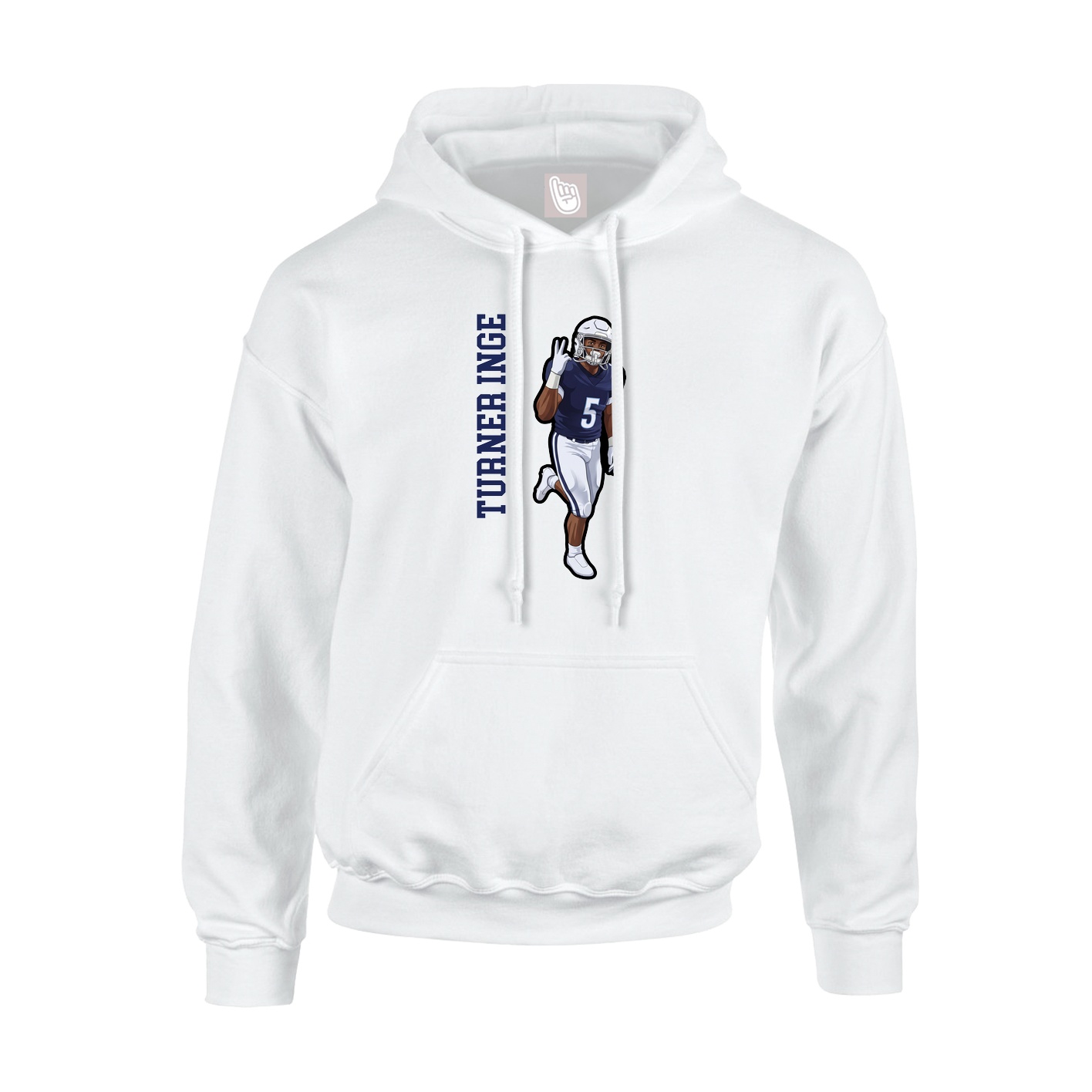 Hoodie — Name Vertical in White