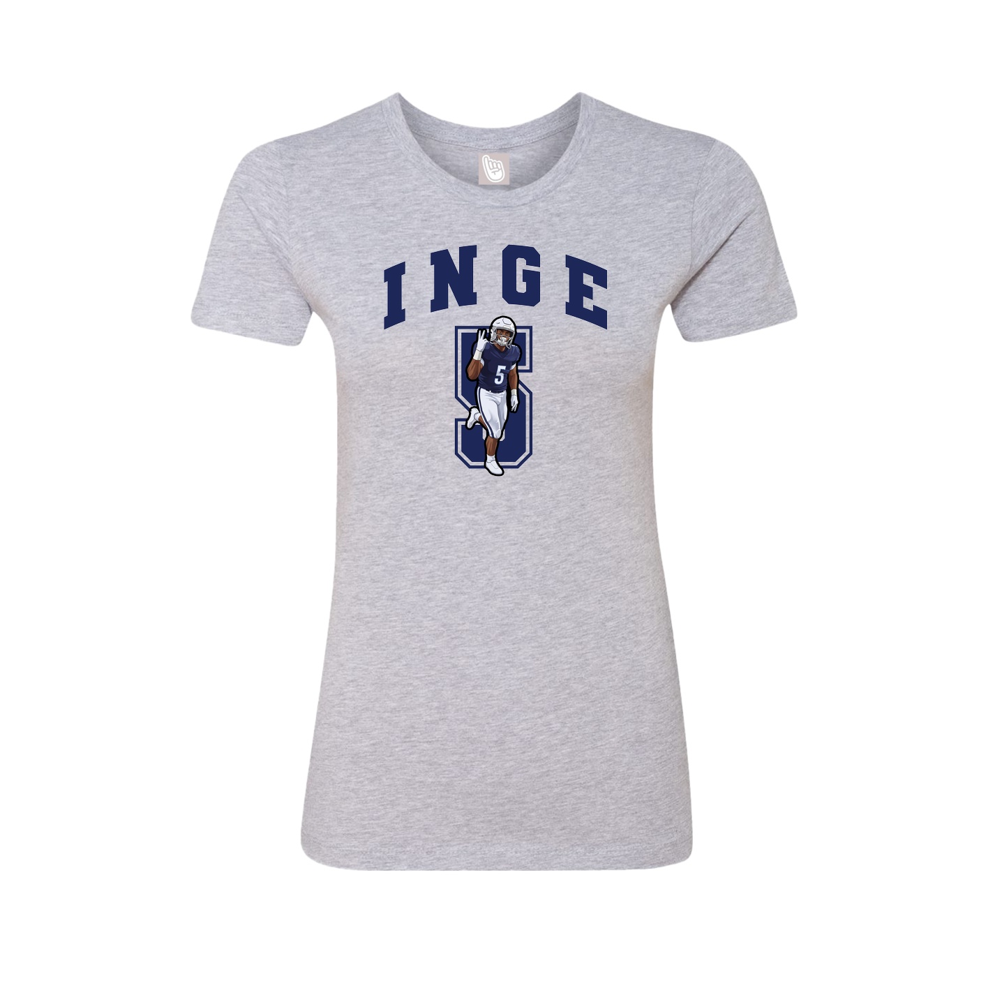 Fitted Women's Tee — Number in Grey