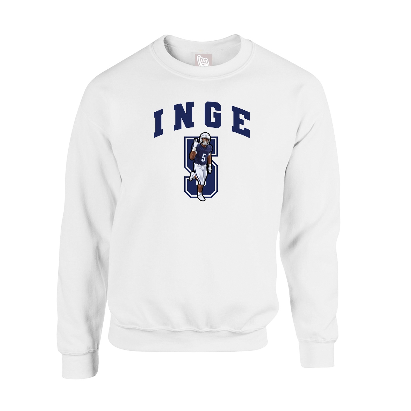 Fleece Crew — Number in White