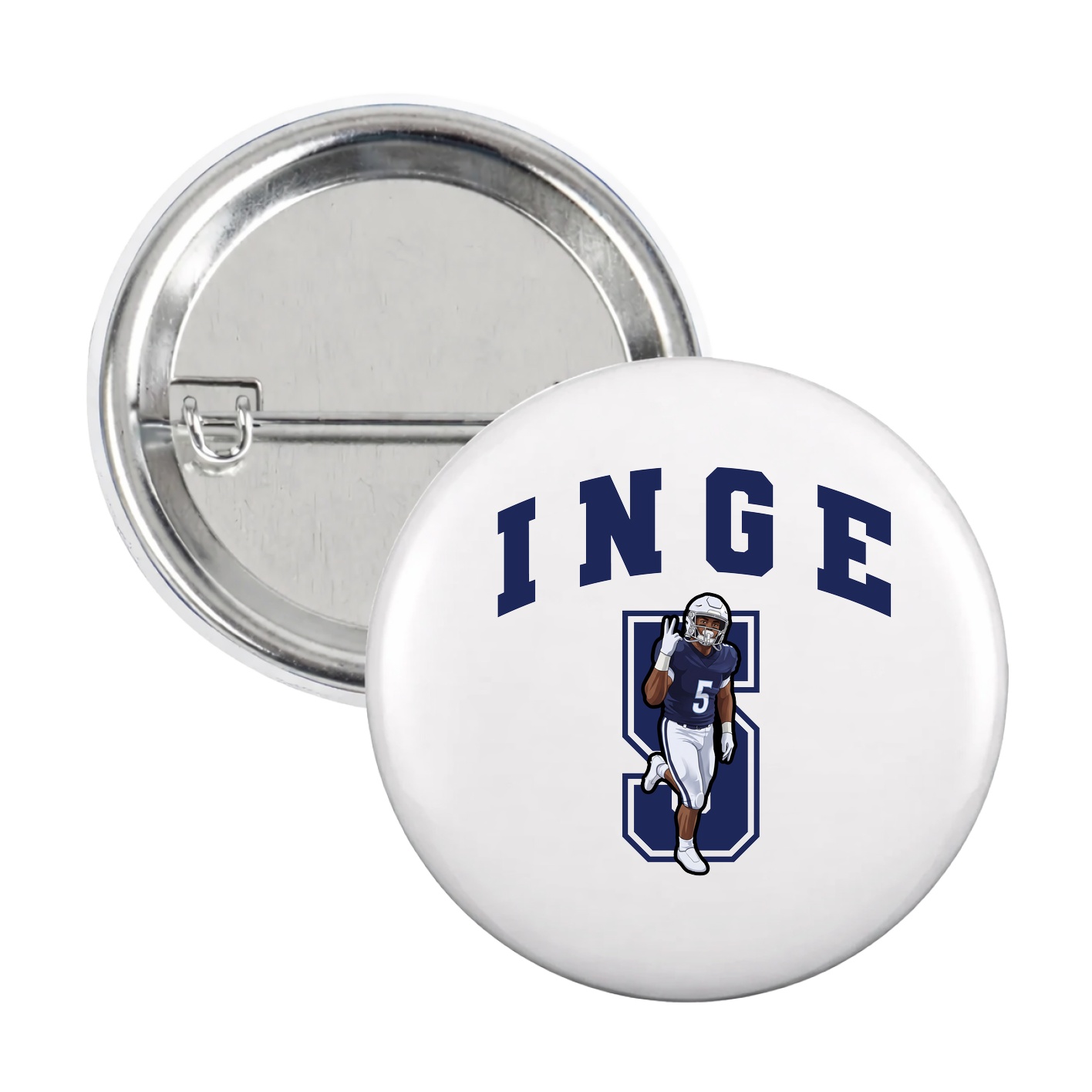 Game Day Button — Number in White