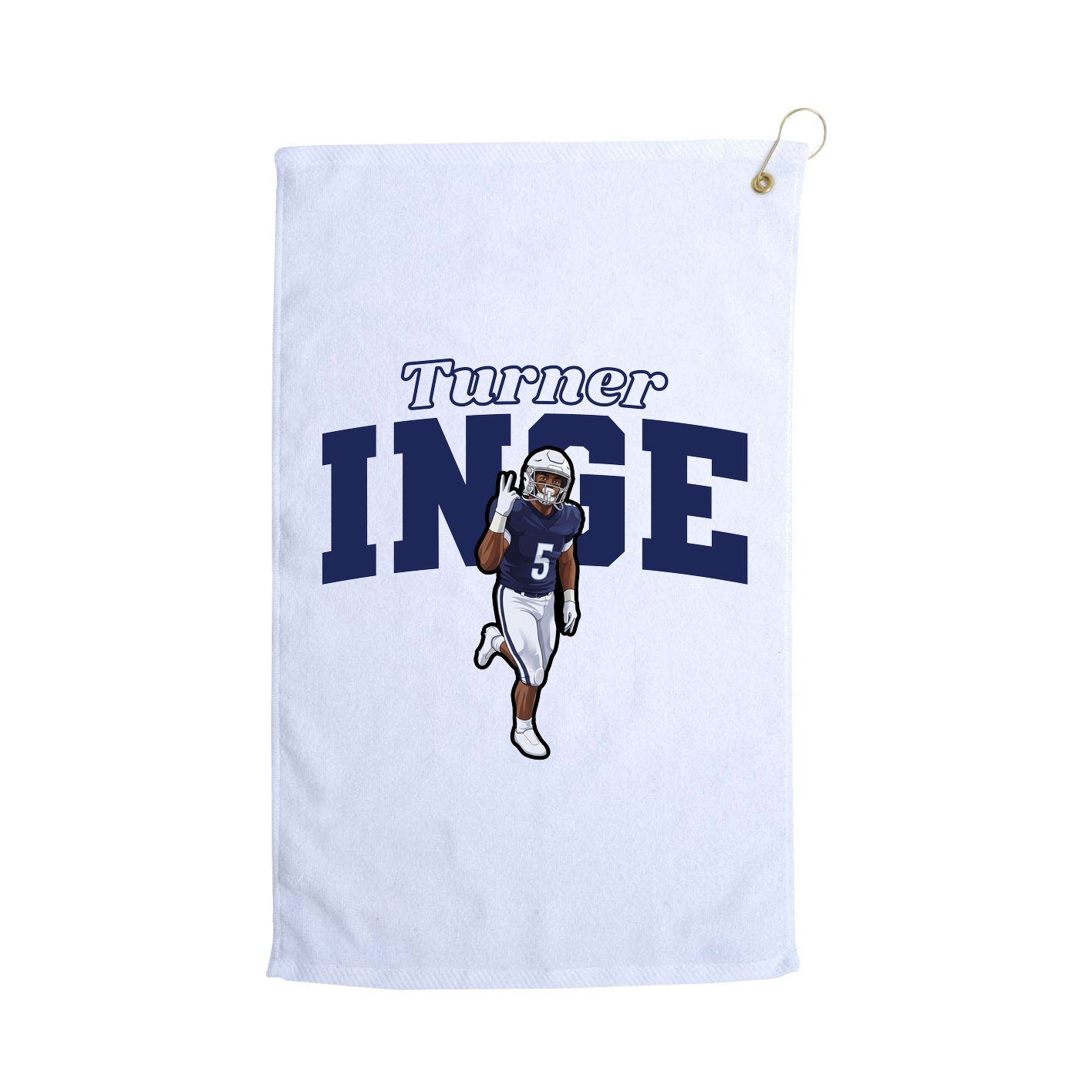 Golf Towel — Name Arch in White
