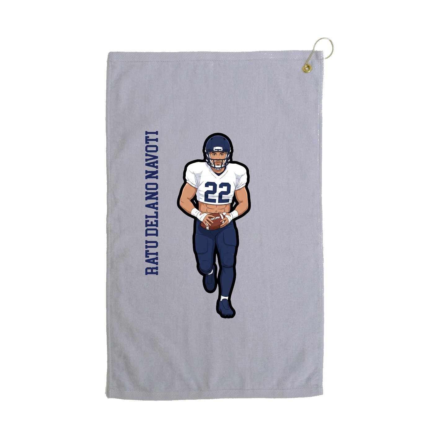 Golf Towel — Name Vertical in Grey