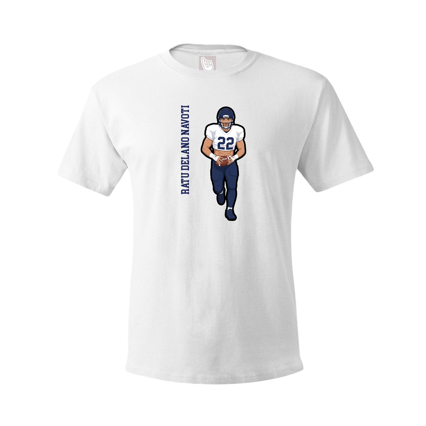 Youth Tee — Name Vertical in White