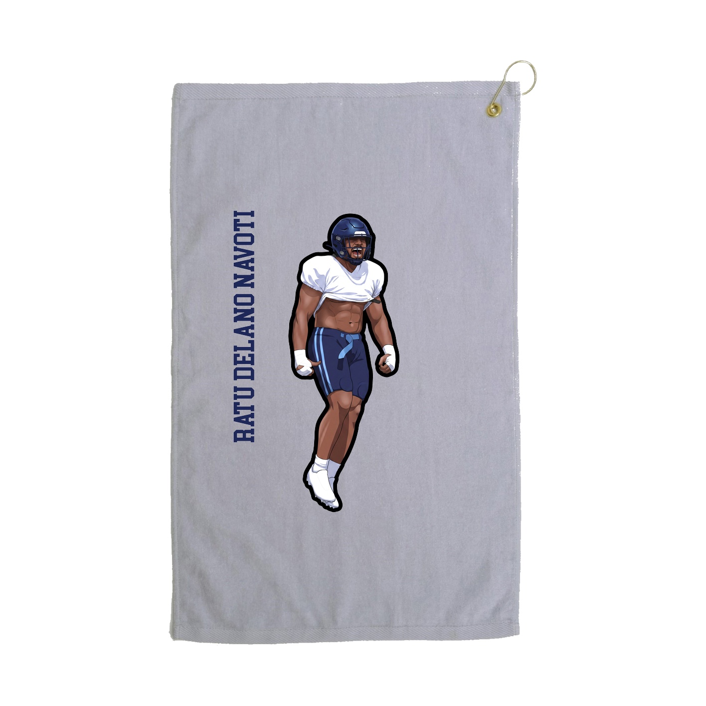 Golf Towel — Name Vertical in Grey