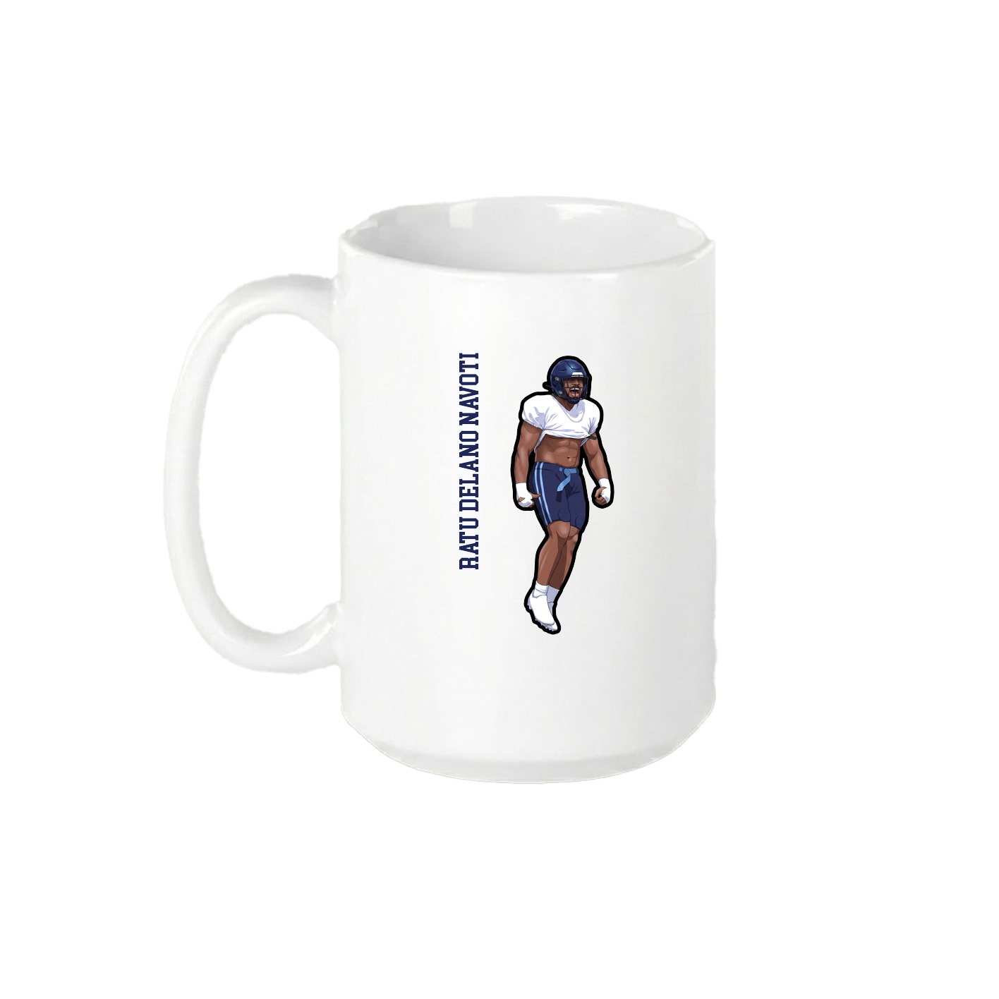 15oz Coffee Mug — Name Vertical in White