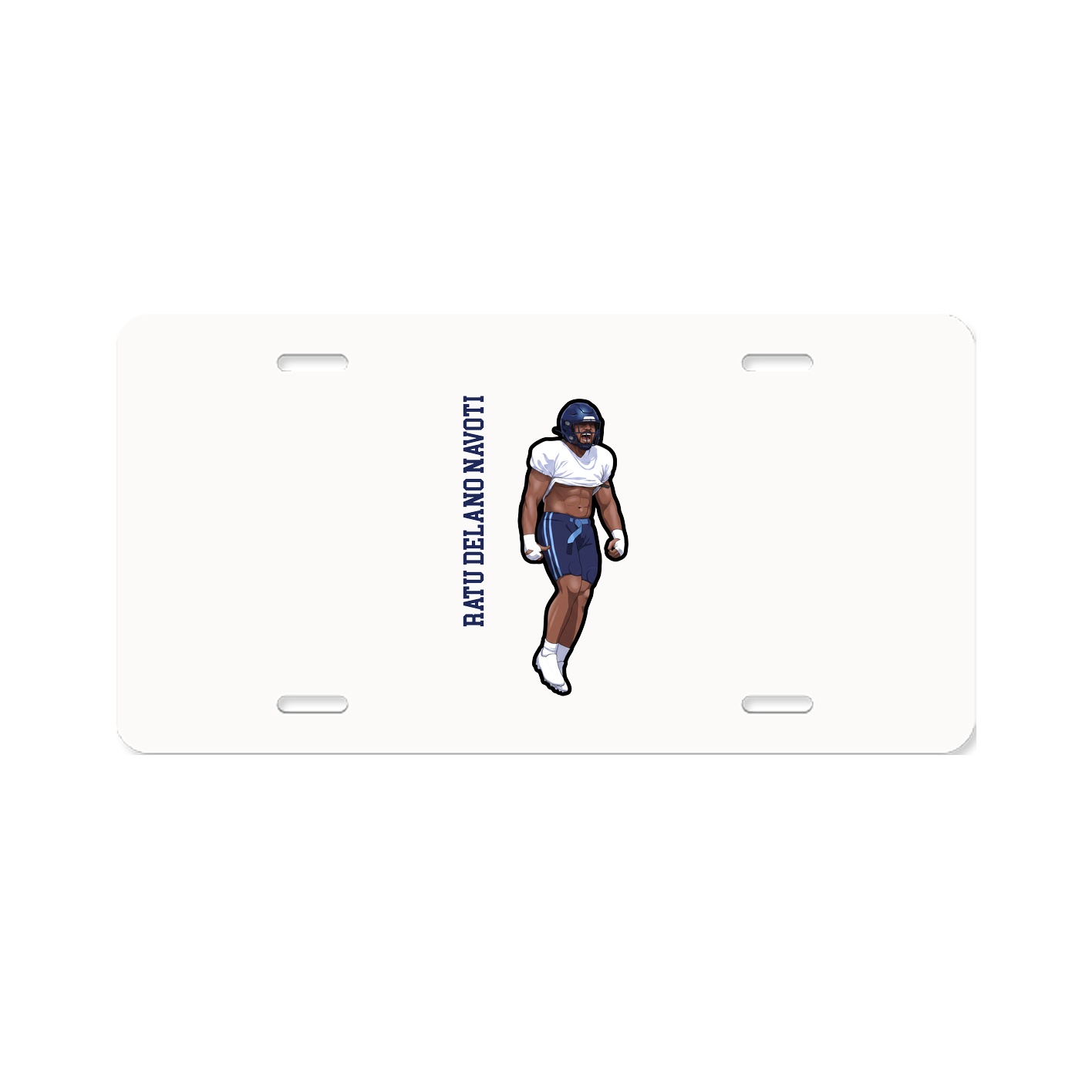License Plate — Name Vertical in Classic